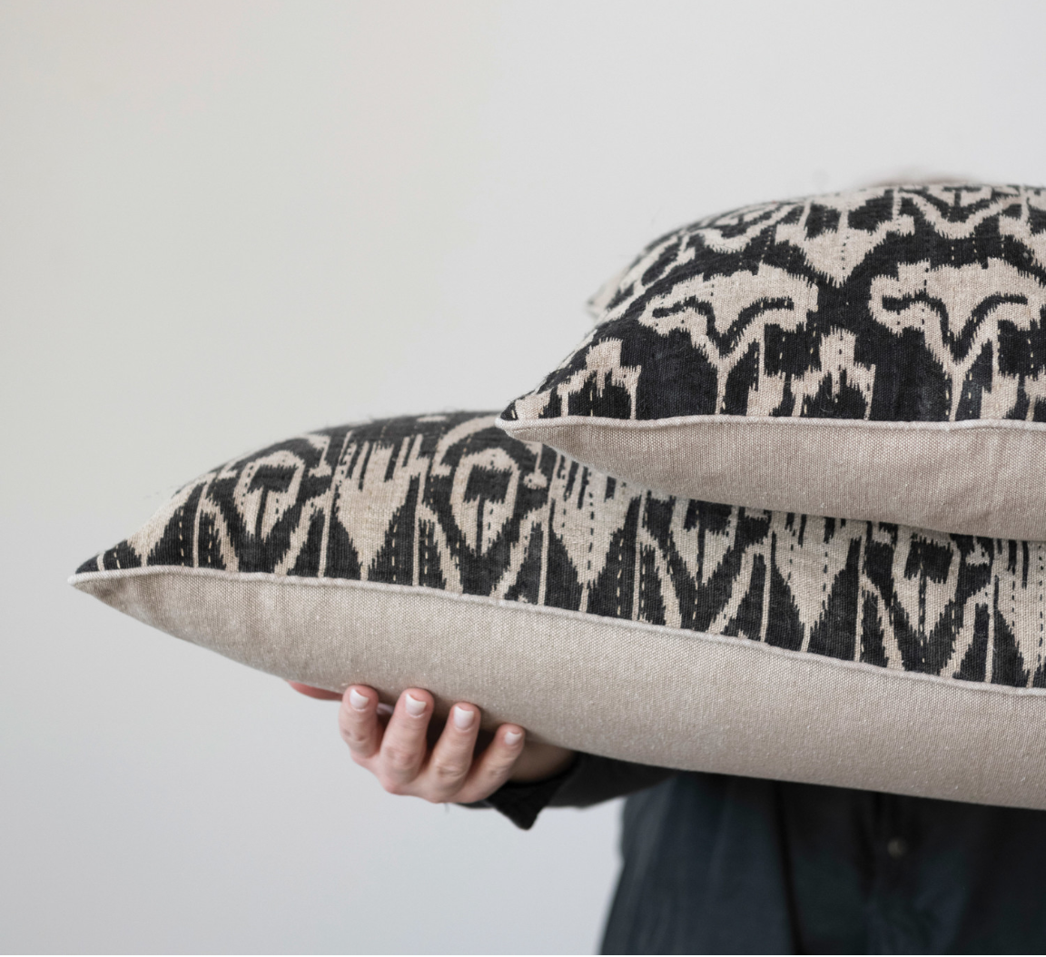 Pillow w/ Ikat Embroidery
