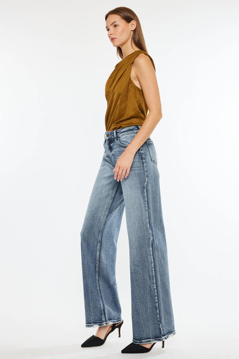 Mid Rise Wide Leg Jeans