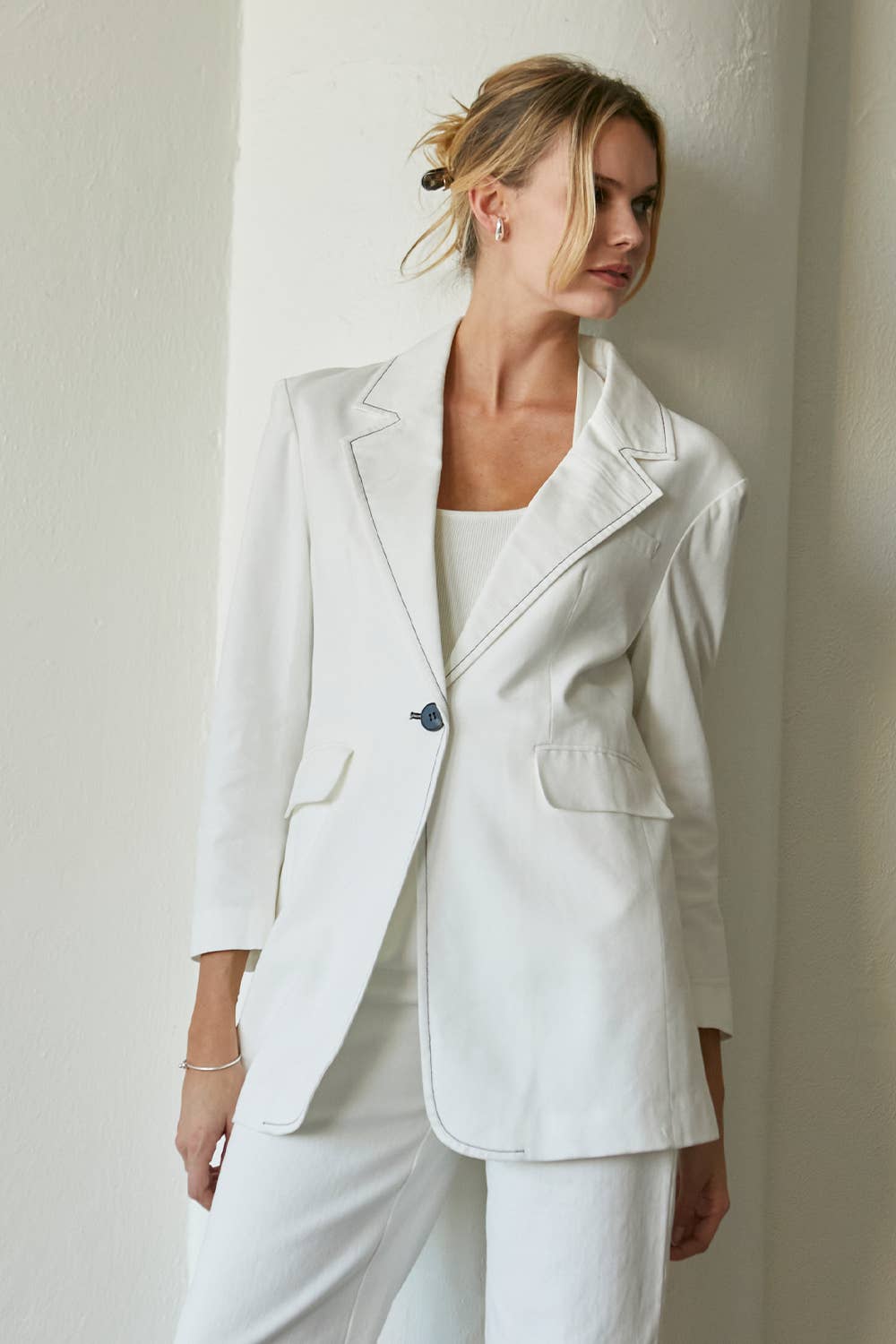 Contrast Stitch Blazer