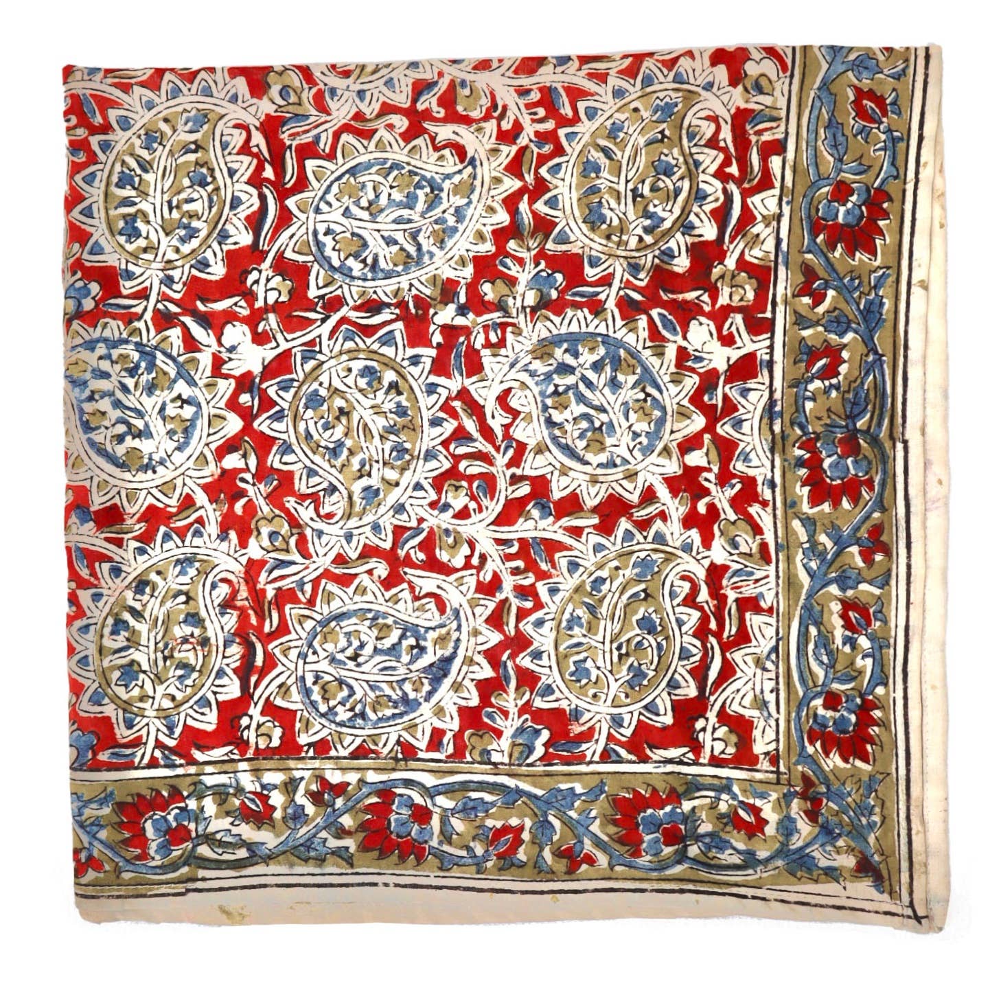 Cotton Voile Bandana - Red/Blue