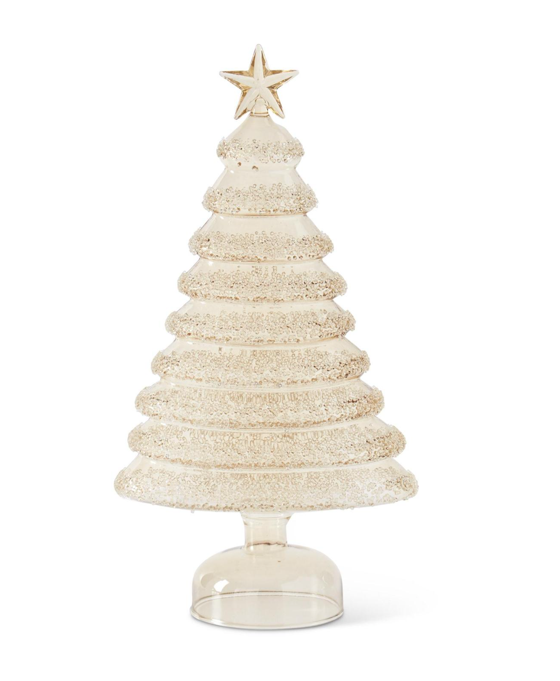 Iced Glass Christmas Trees - Gold