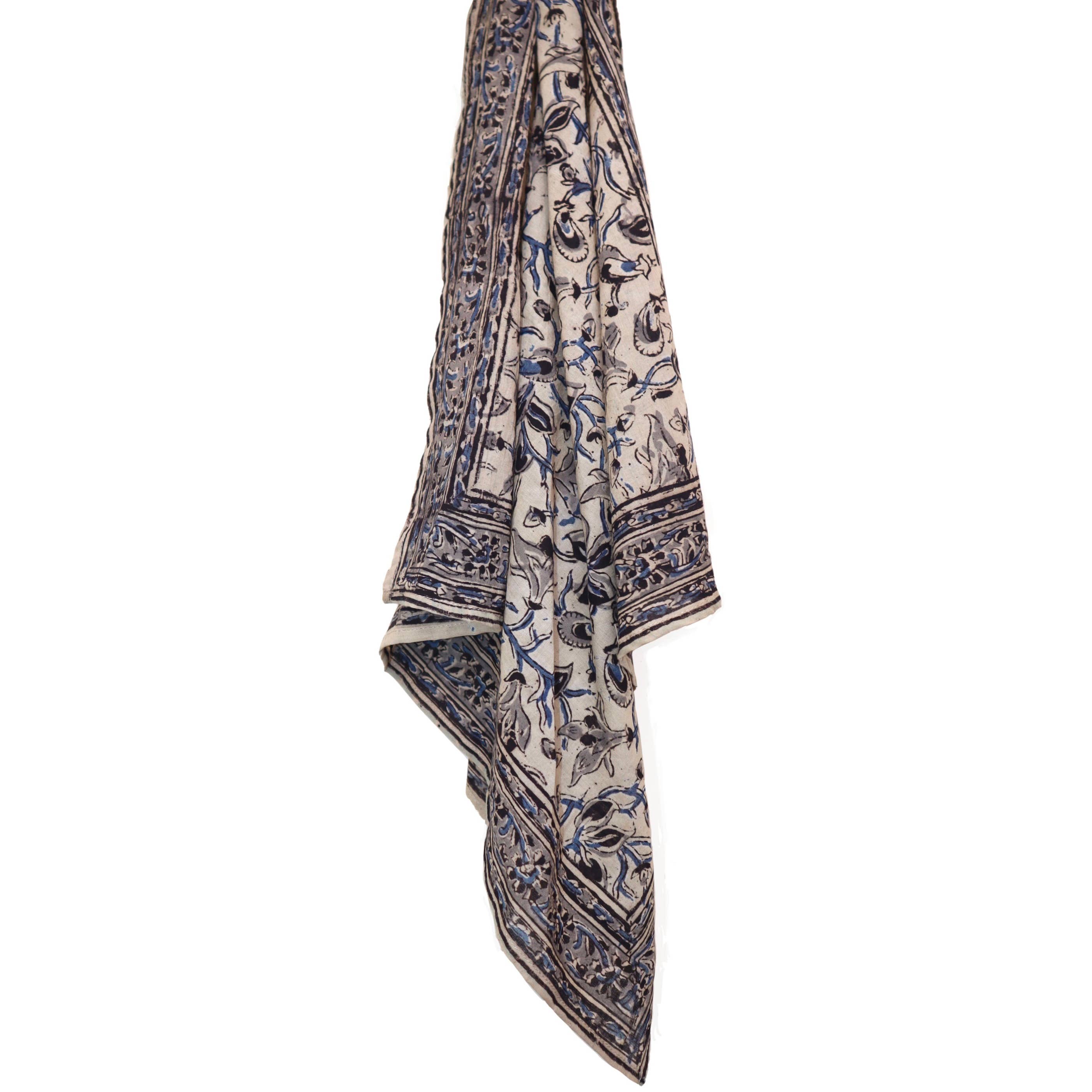 Cotton Voile Bandana - Navy/Ivory