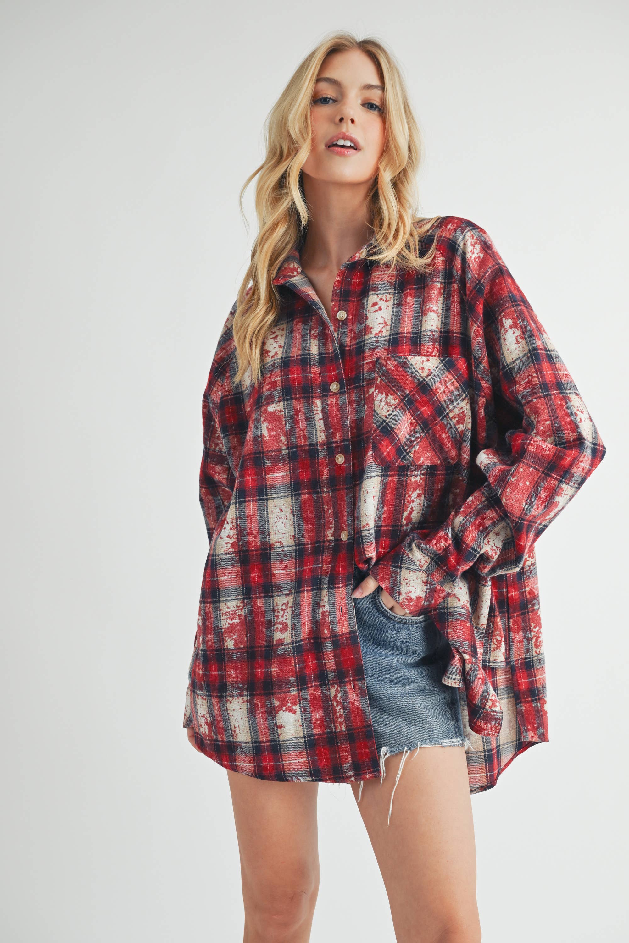 Red Plaid Flannel Shirt