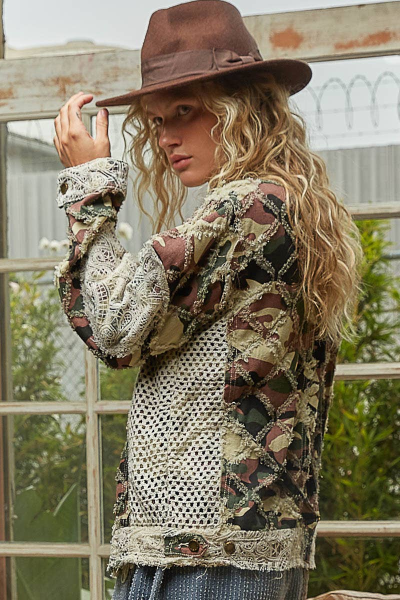 Camo Print Motocycle Jacket