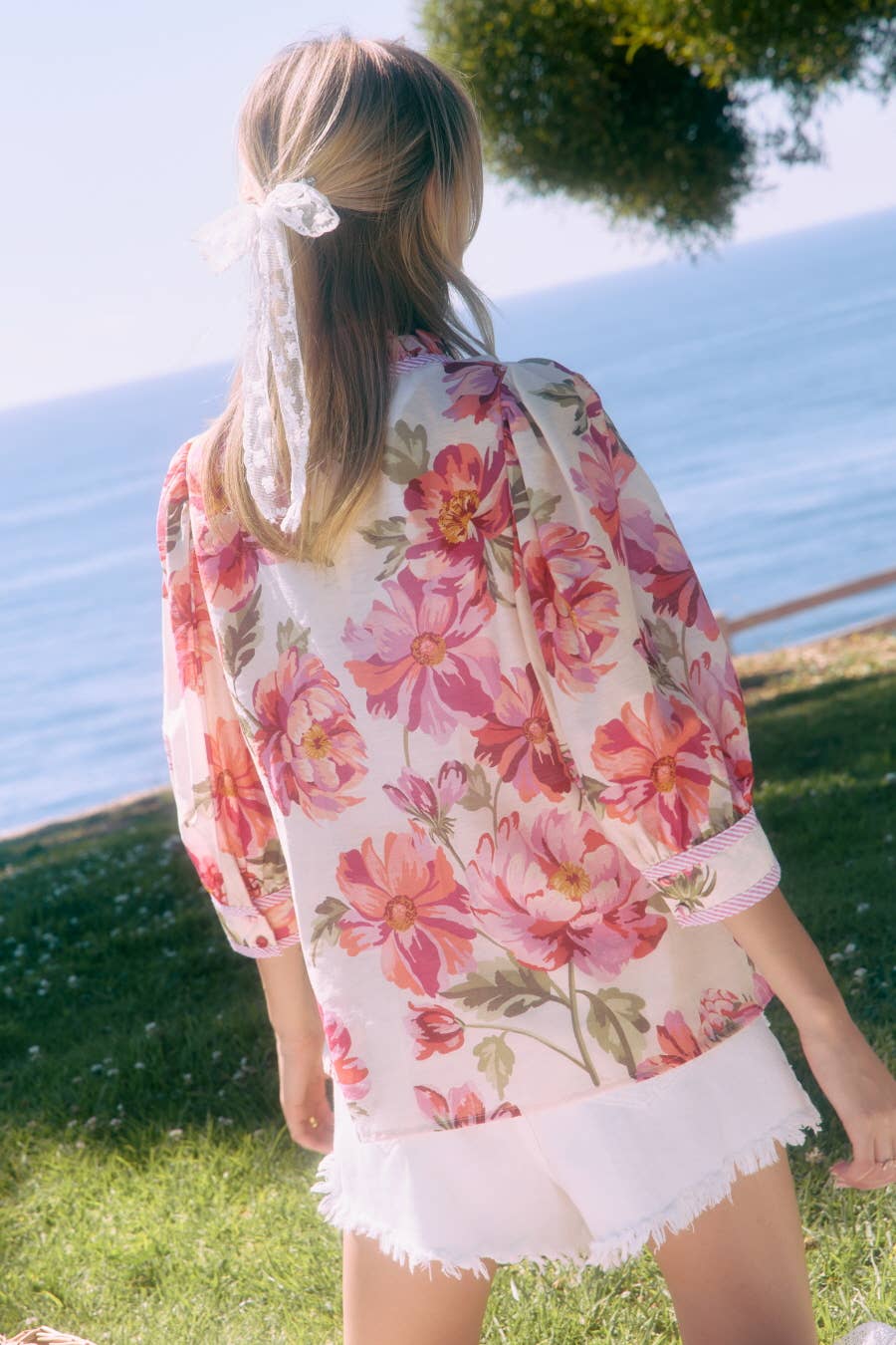 Ruffled Floral Print Top