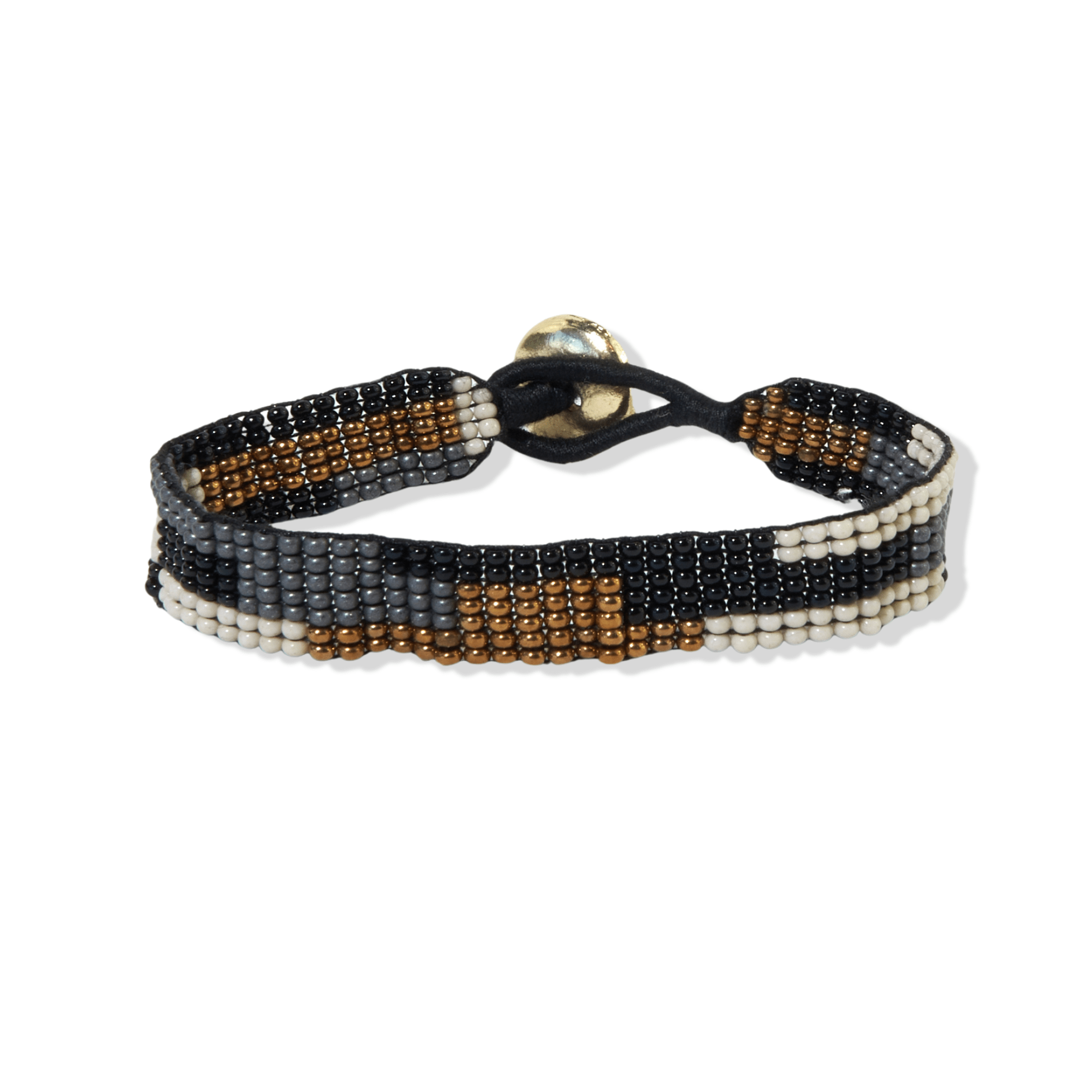Black Ivory Gold Horizontal Stripe Bracelet