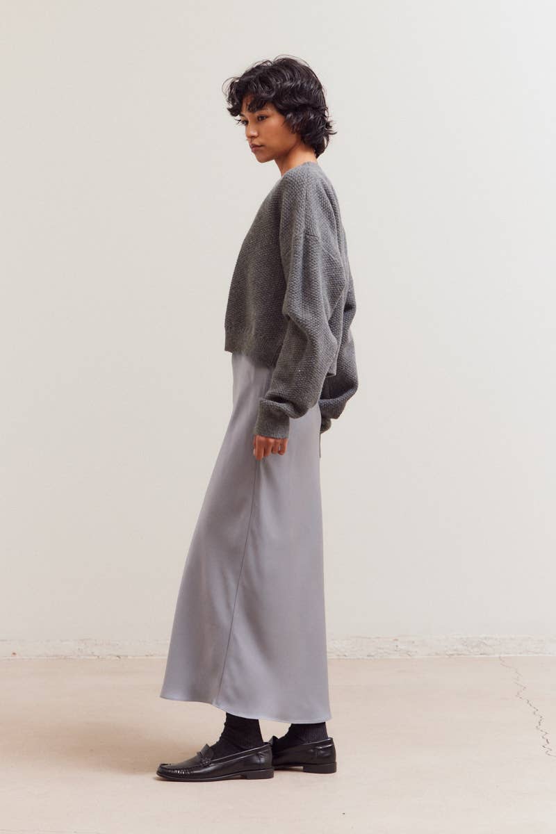 Cropped Knit Crewneck Top