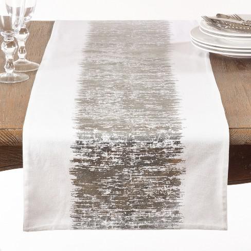 Metallic Banded Design Runner - Silver