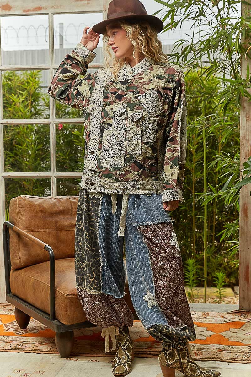 Camo Print Motocycle Jacket