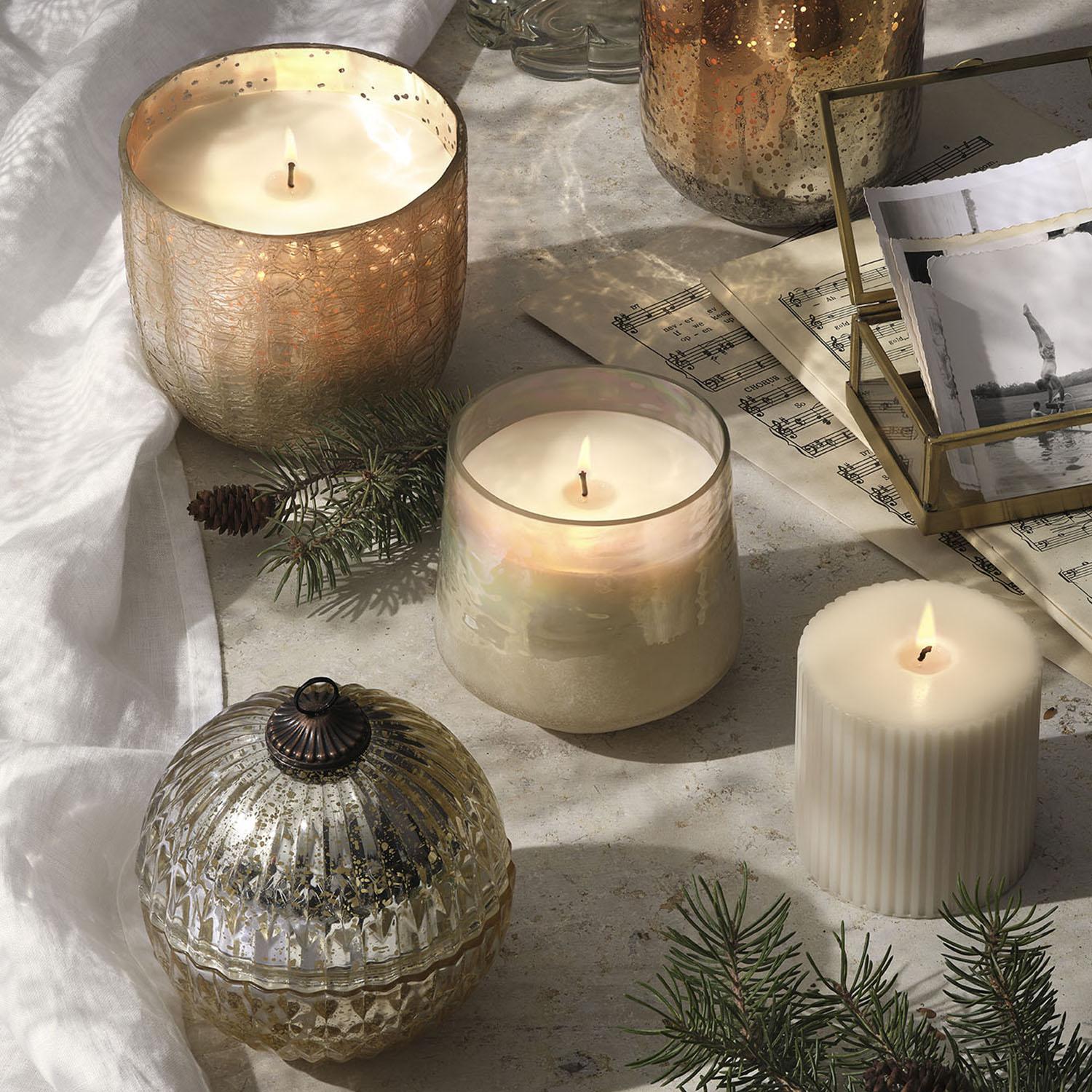 Winter White Mercury Ornament Candle