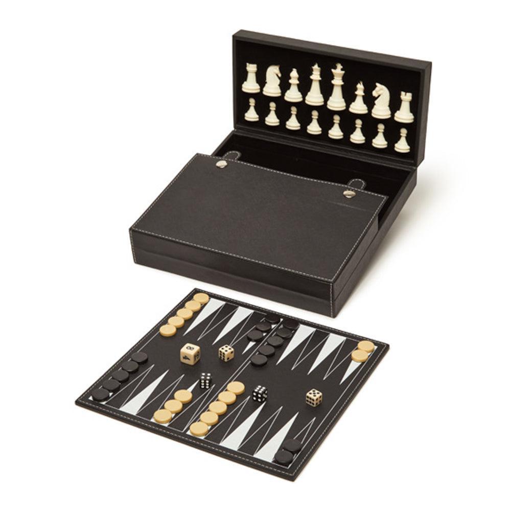 Backgammon & Chess Set - Black