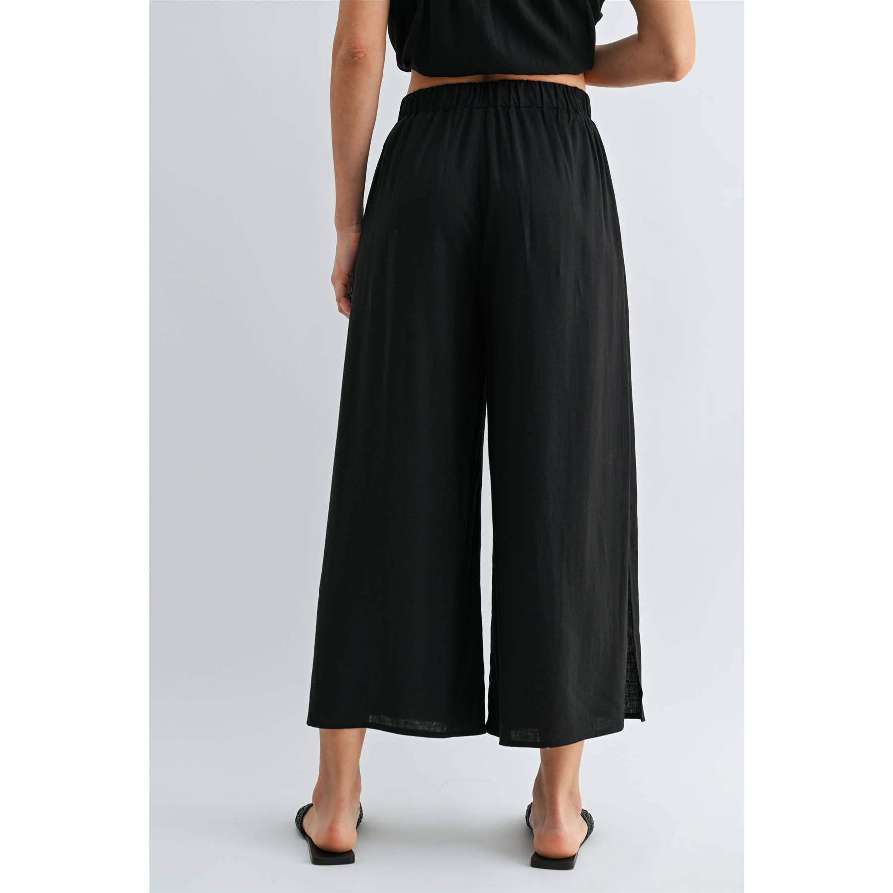 Side Slit Linen Pants