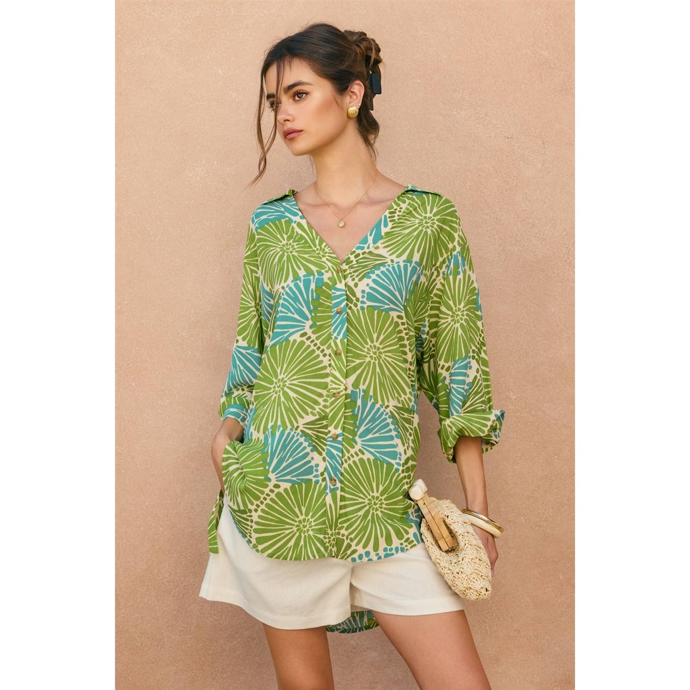 Tie Detail Tunic Shirt