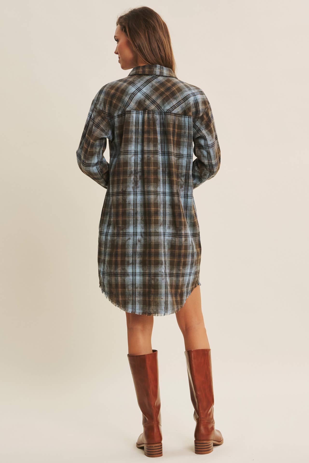 Mineral Wash Plaid Dress