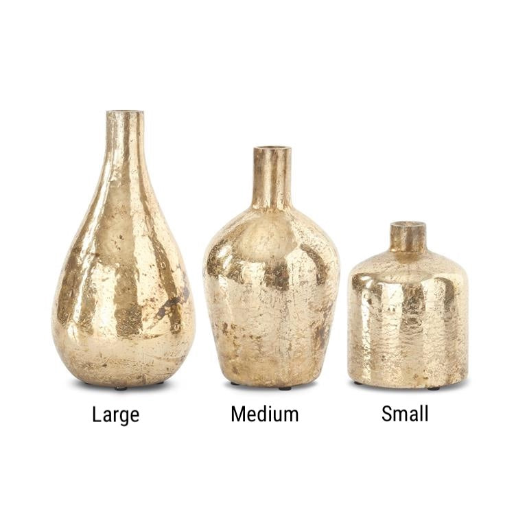 Antique Gold Bottle Vases