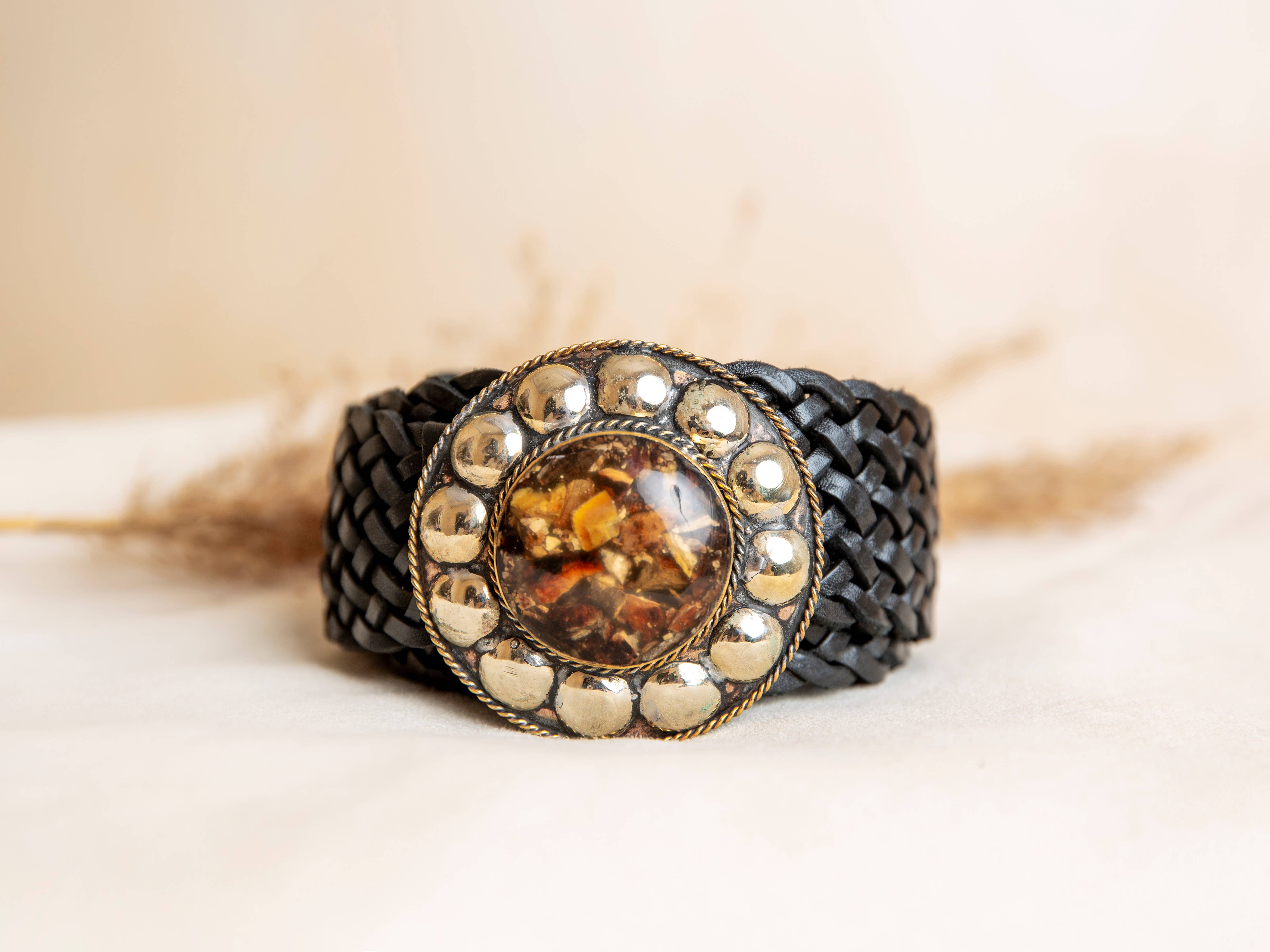 Saturn Wide Black Belt with Earthy Center