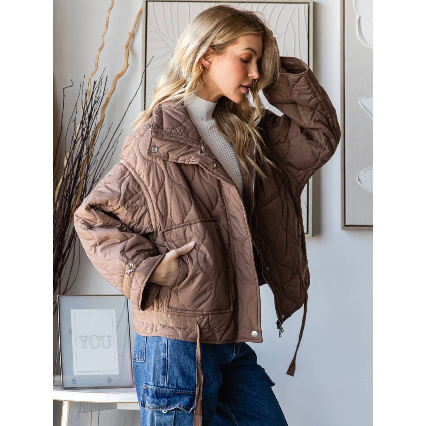 Lightweight Quilted Zip Up Jacket