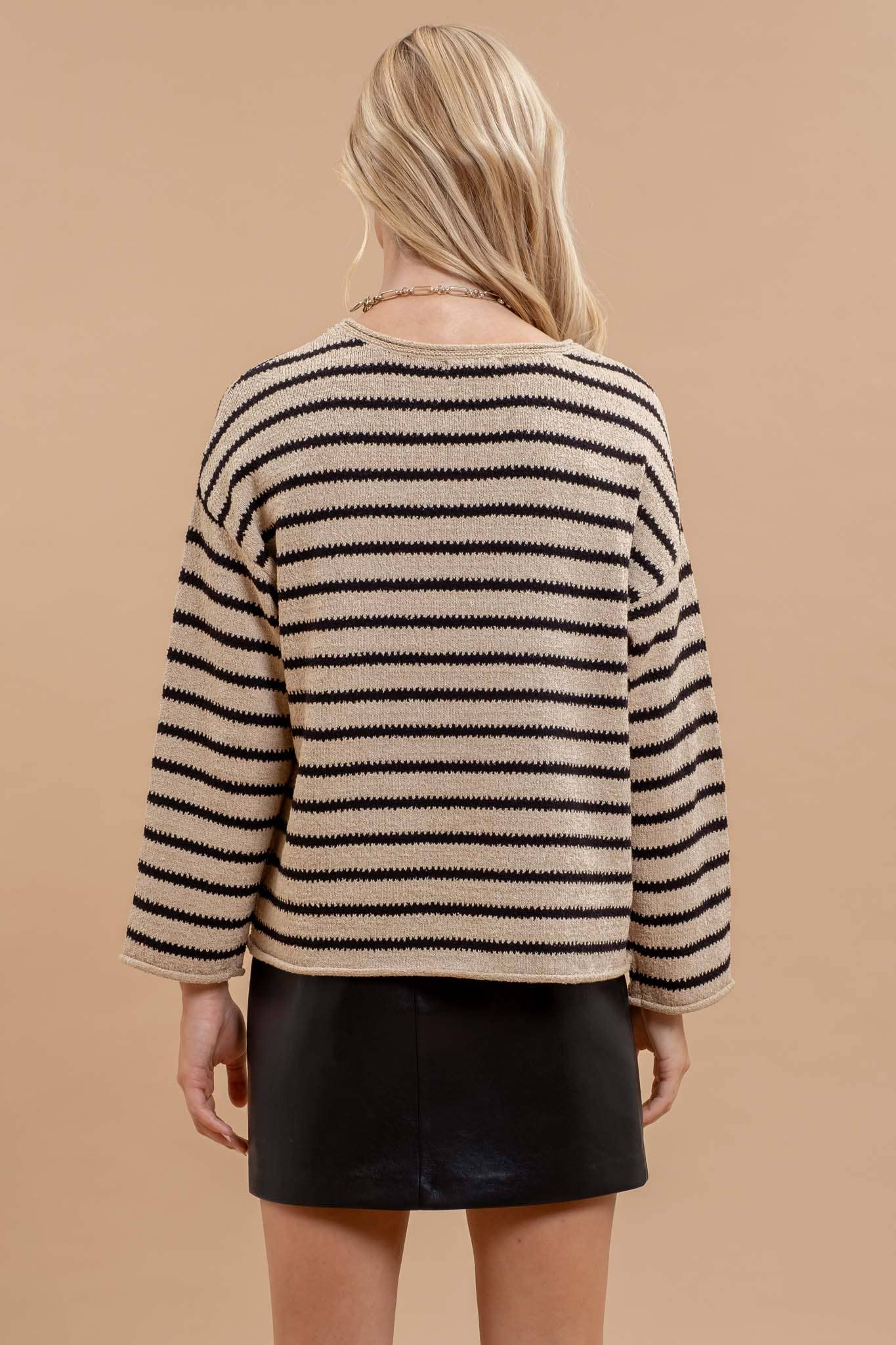 Stripe Boat Neck Sweater