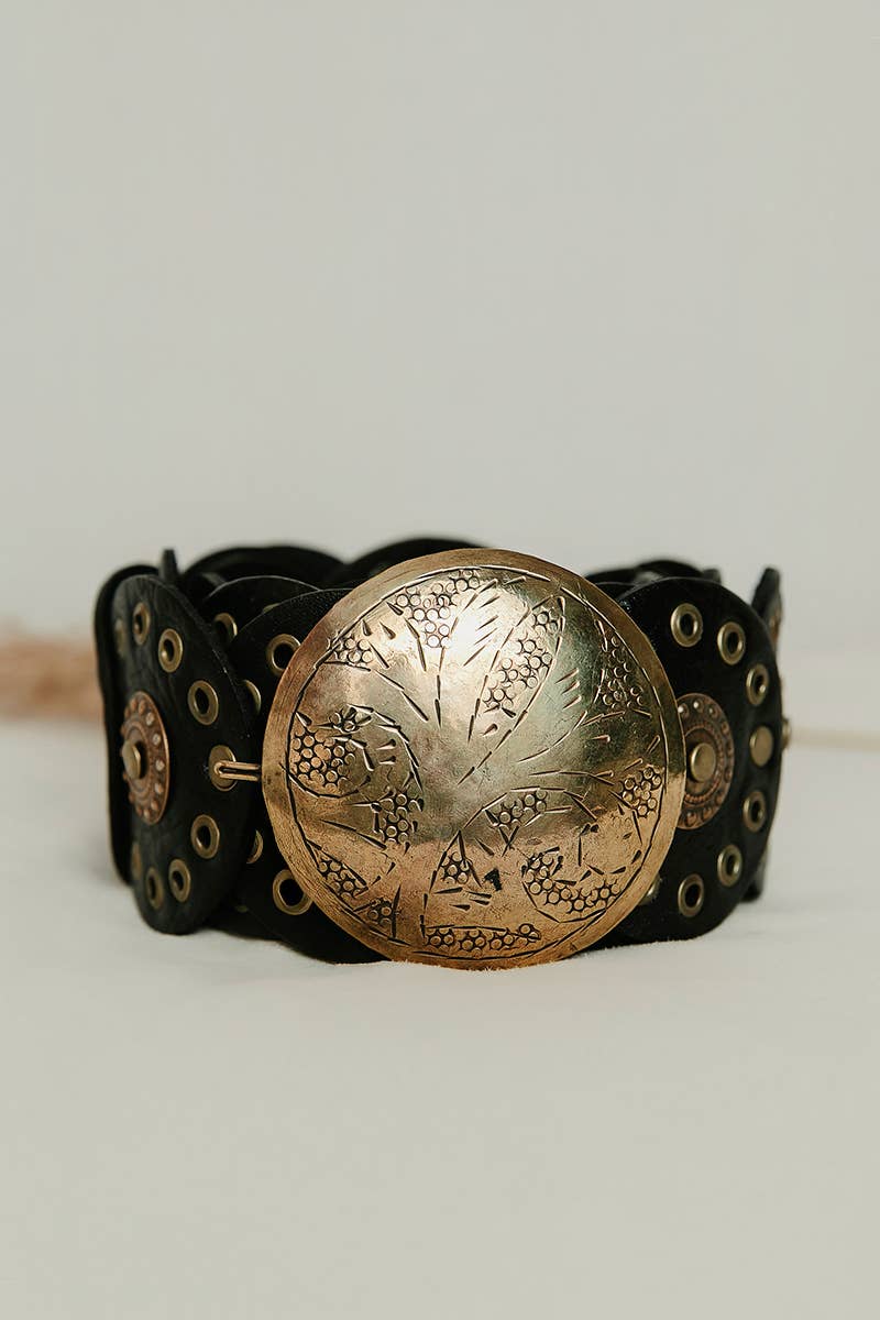 Alpha Black Leather Belt