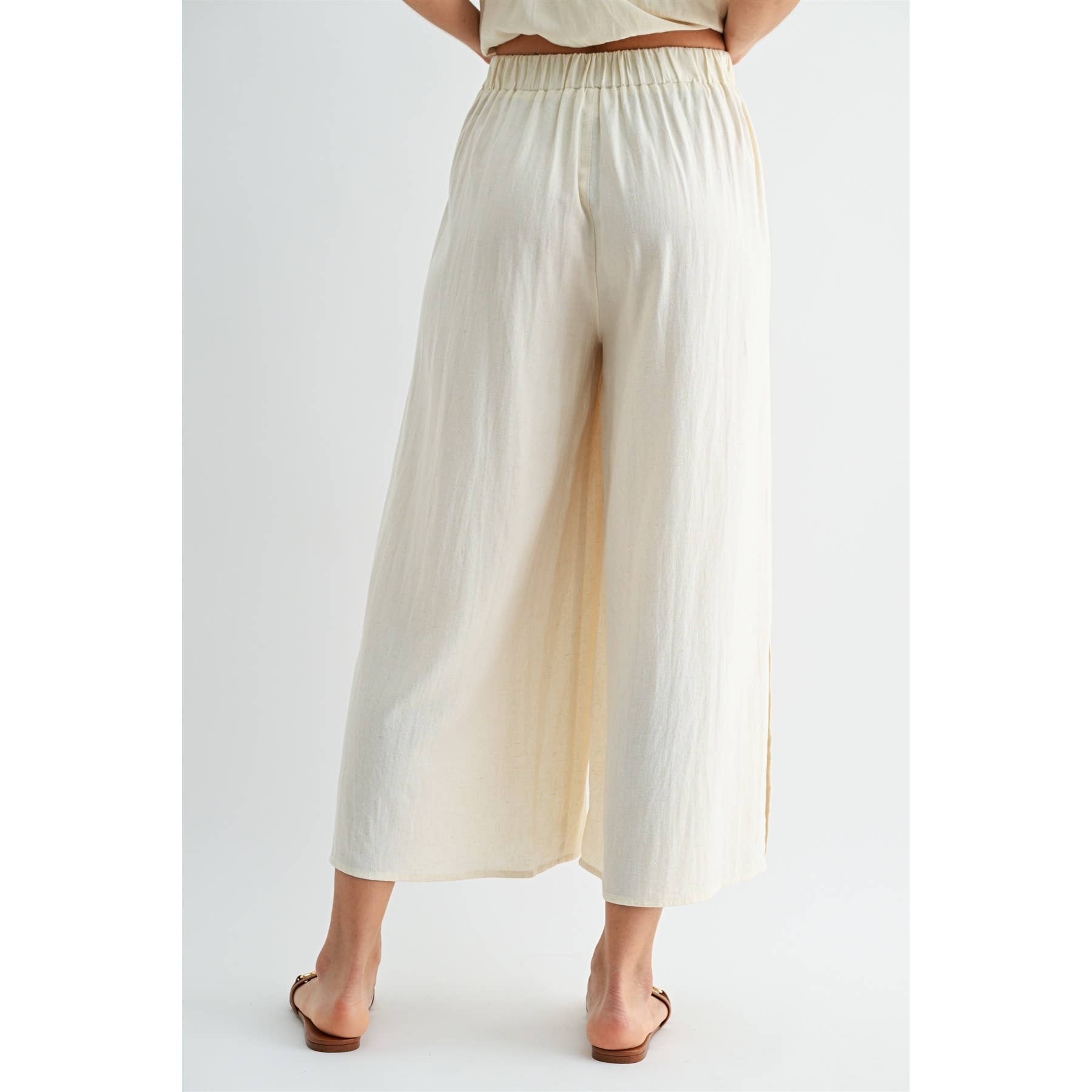 Side Slit Linen Pants