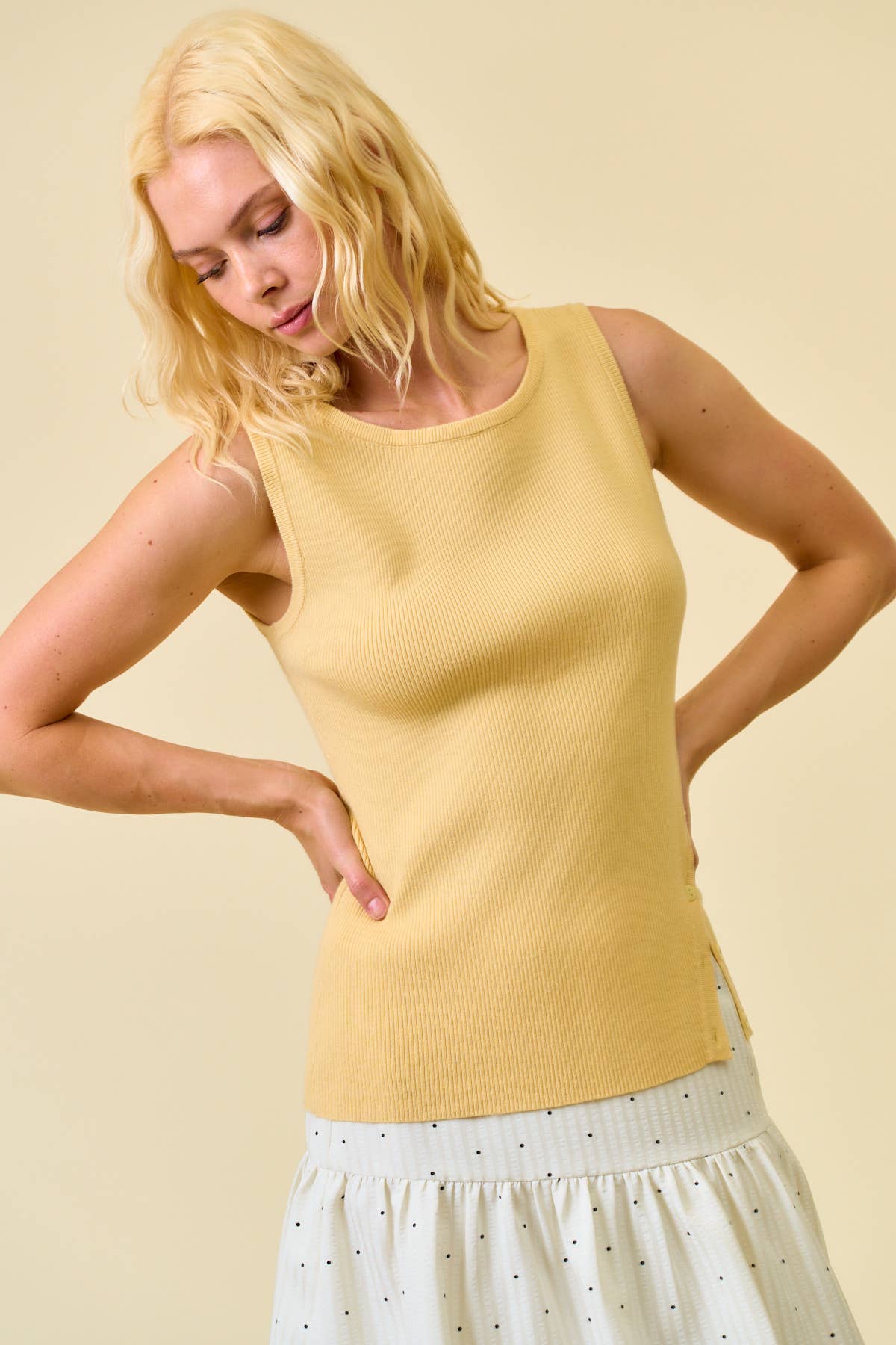 Asymmetrical Button Tank