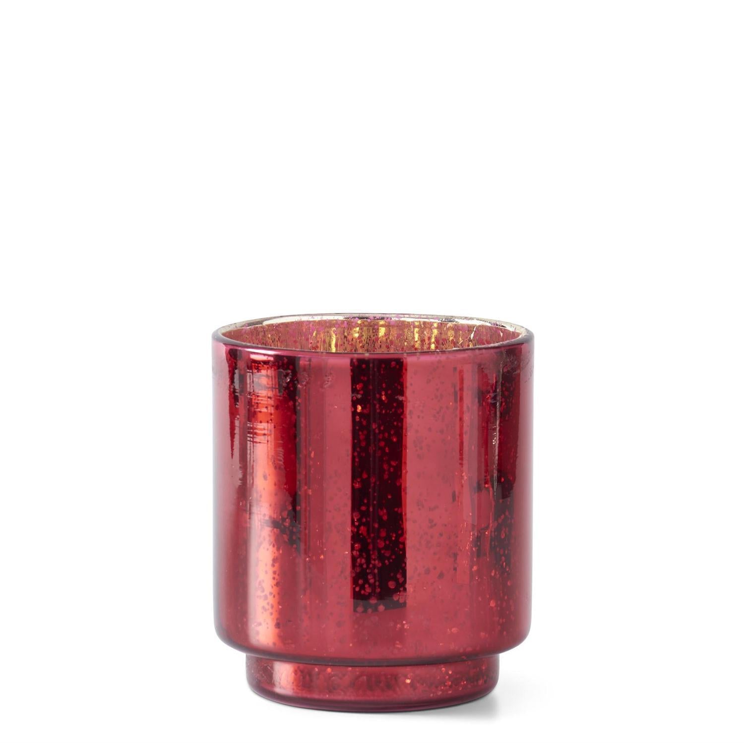 Red Mercury Glass Cylinder Vases