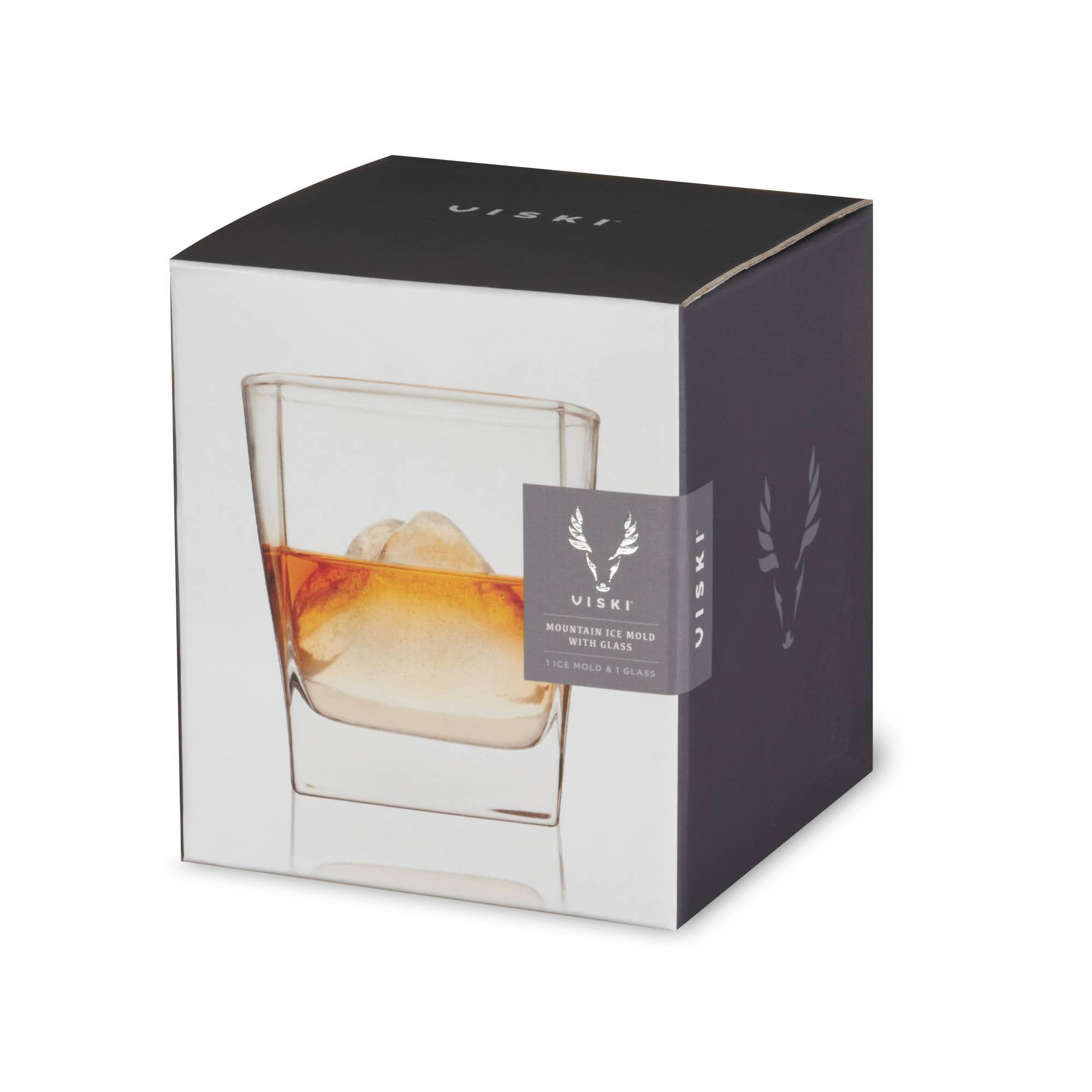 Glacier Rocks® Mountain Ice Mold and Crystal Whiskey Glass