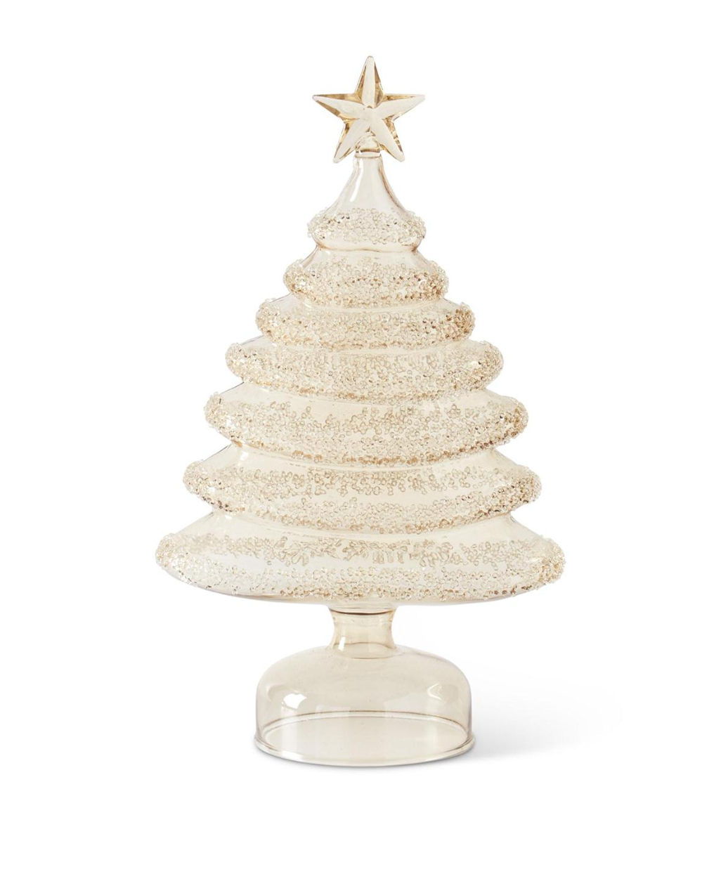 Iced Glass Christmas Trees - Gold