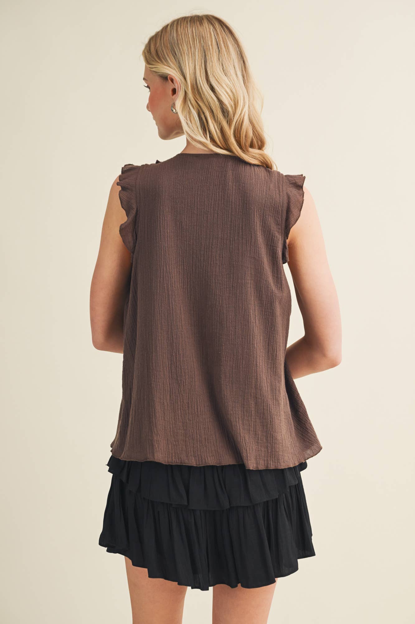 Ruffle V-Neck Top