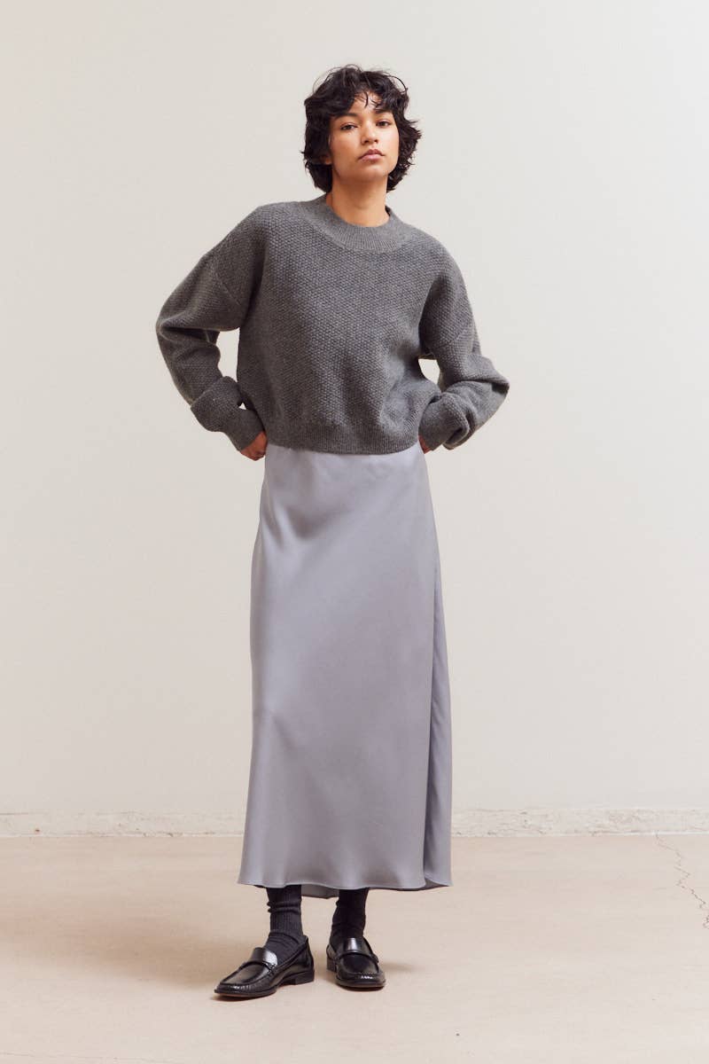 Cropped Knit Crewneck Top