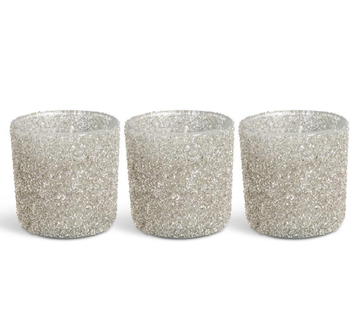 Textured Glass Votive Candles - 3” Silver