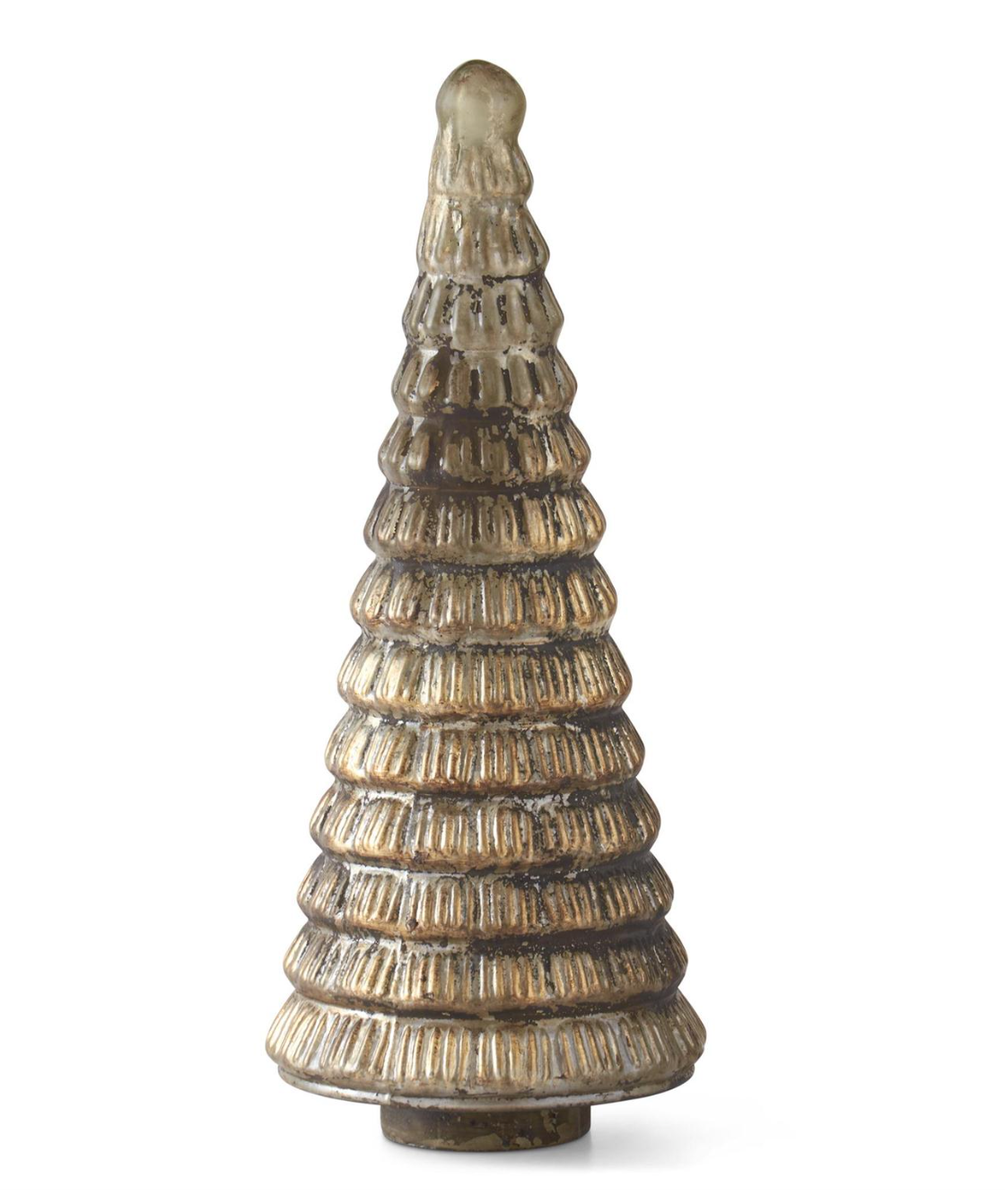 Embossed Mercury Glass Trees - Pewter/Gold