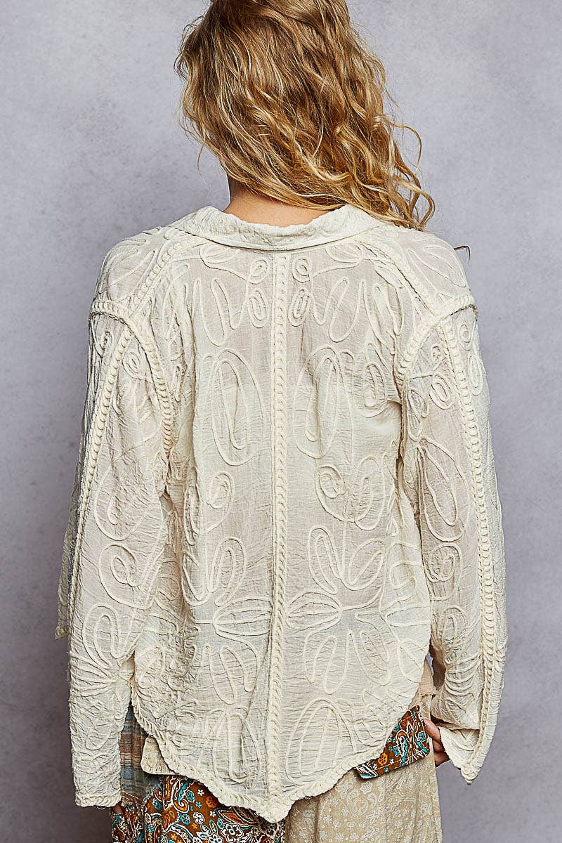 Embroidered Floral Shirt