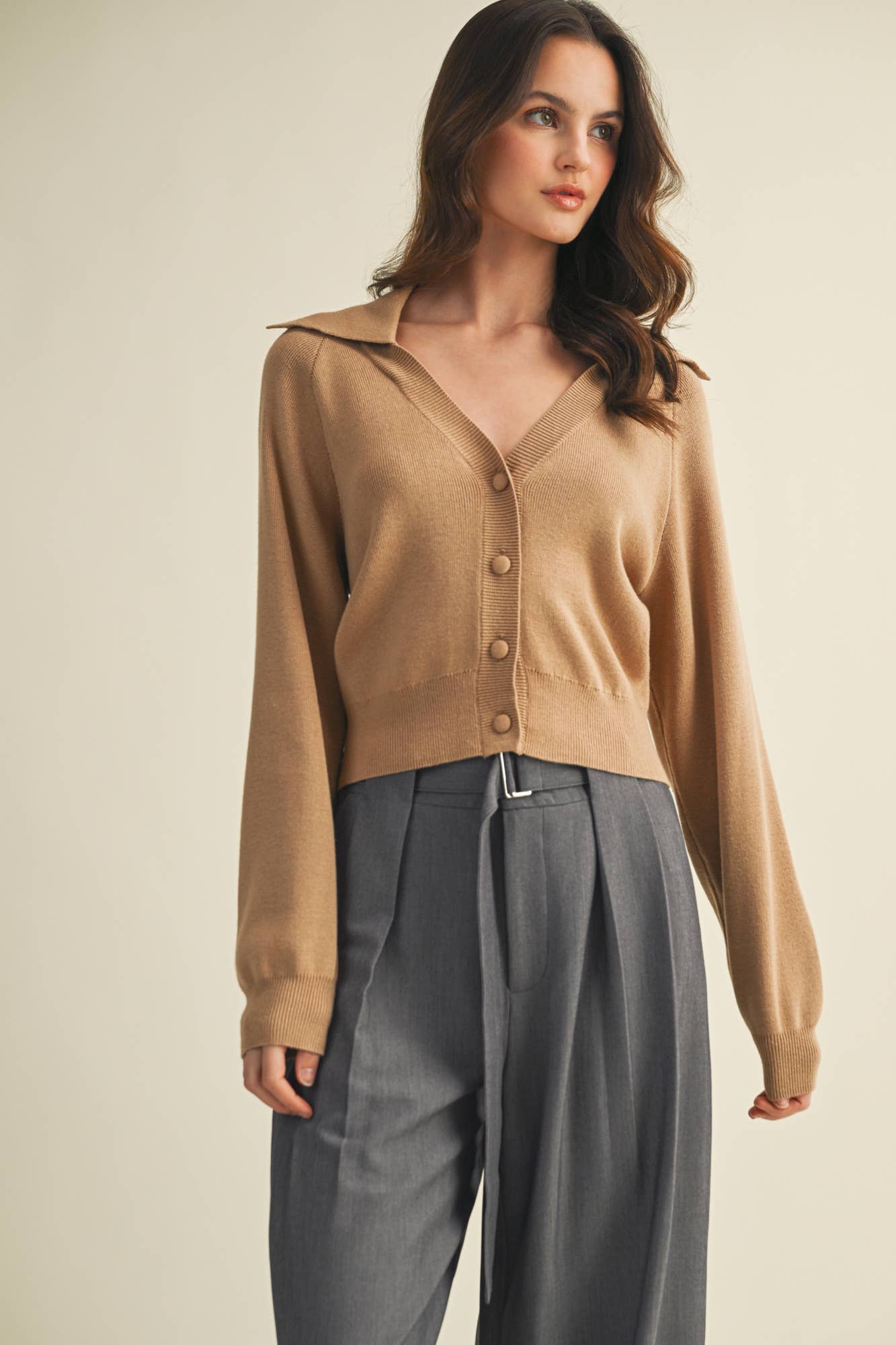 Wide Collar Cardigan