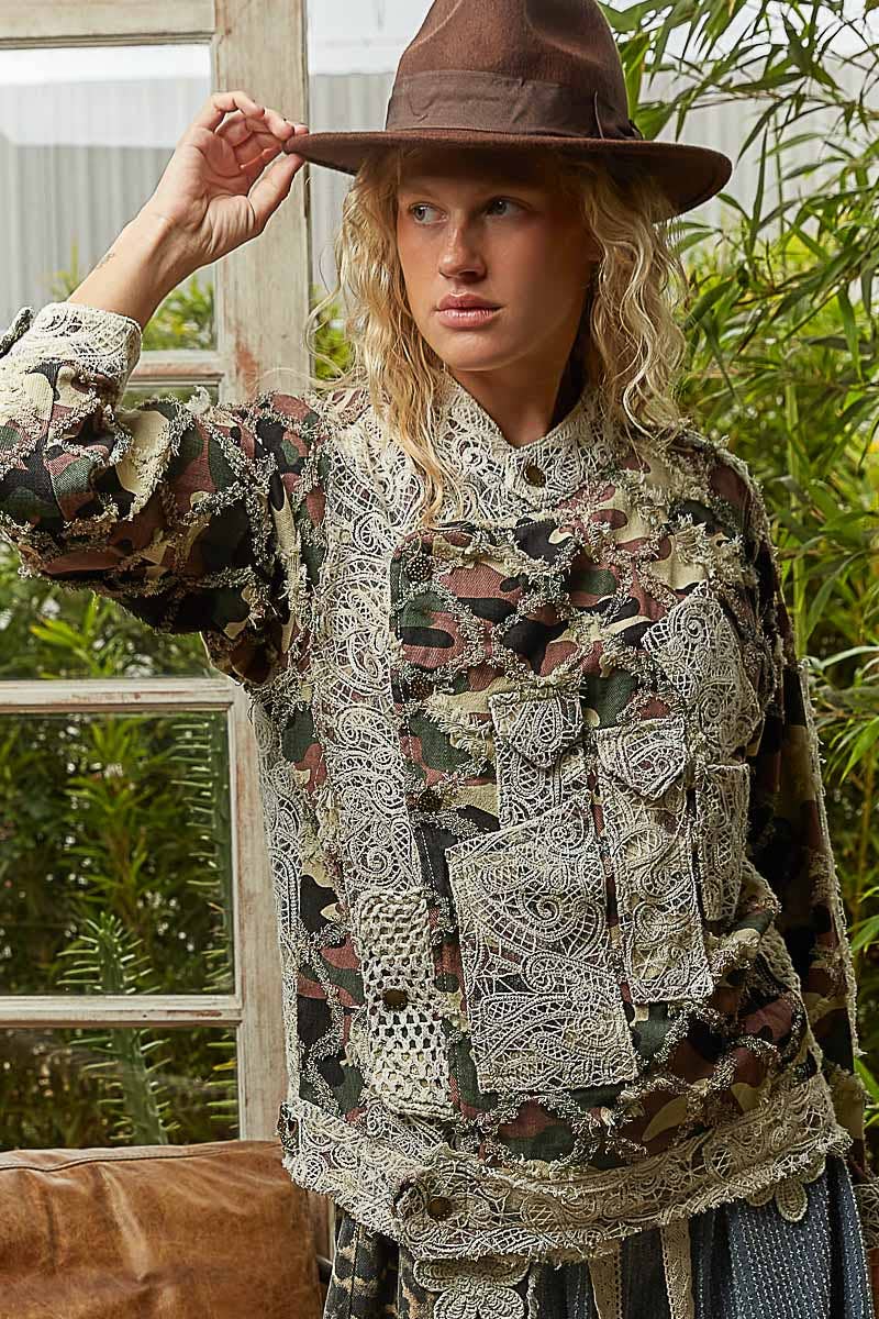 Camo Print Motocycle Jacket