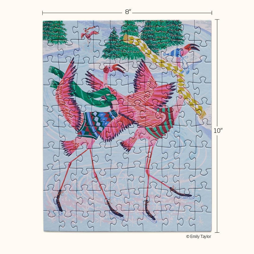 Flamingo Ice Dance - 100 Piece Puzzle