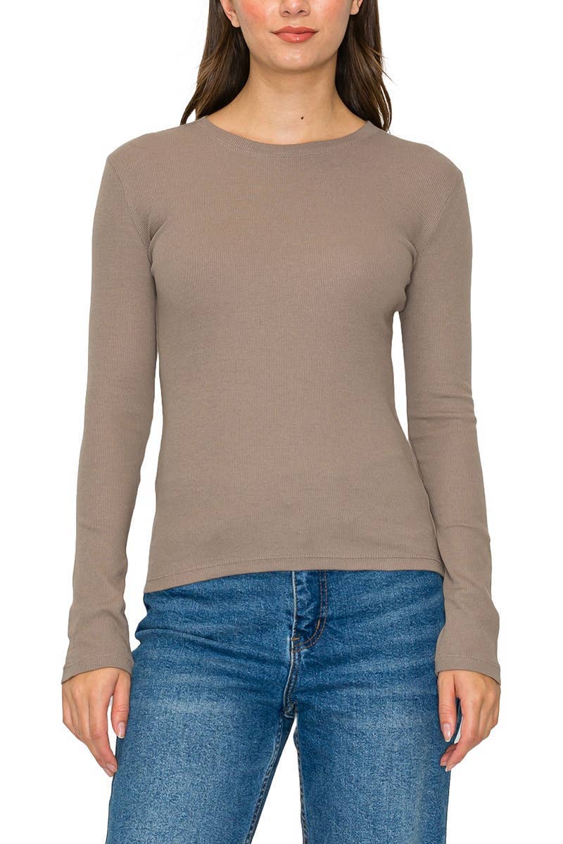 Long Sleeve Mini Ribbed Tee