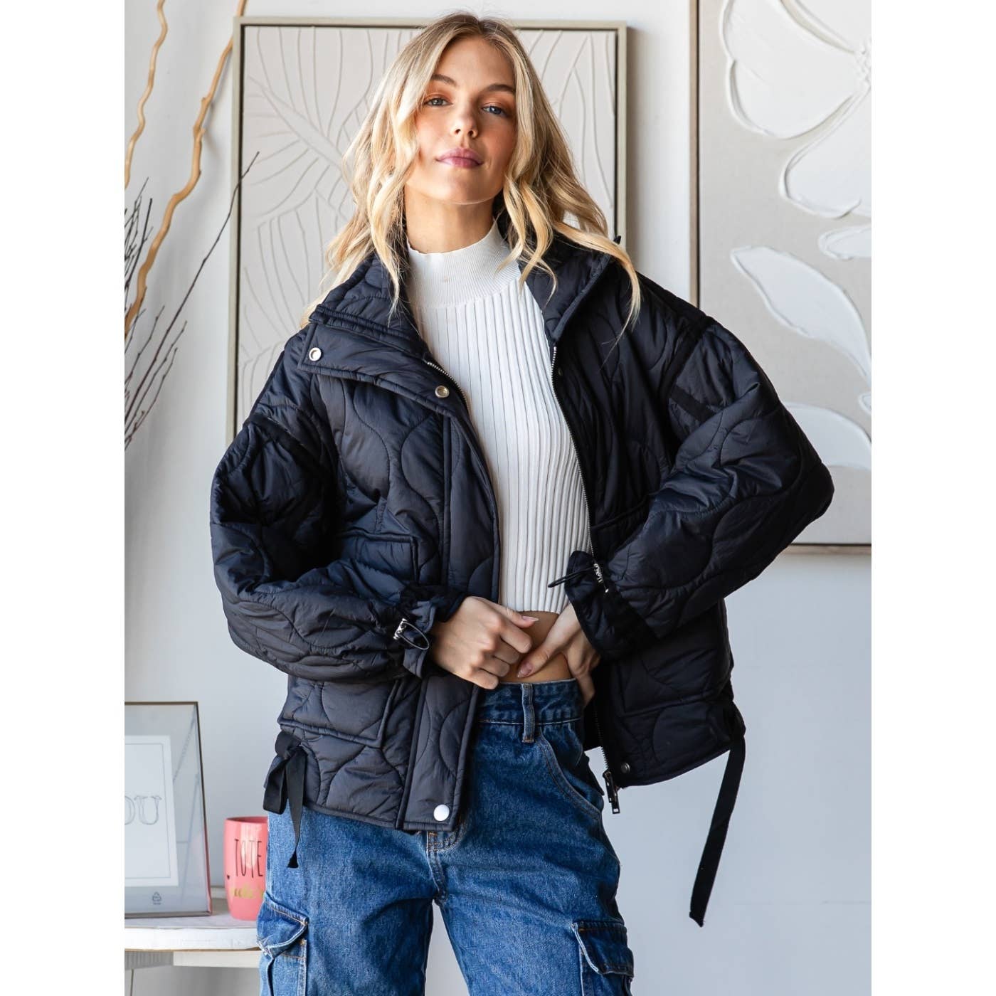 Lightweight Quilted Zip Up Jacket