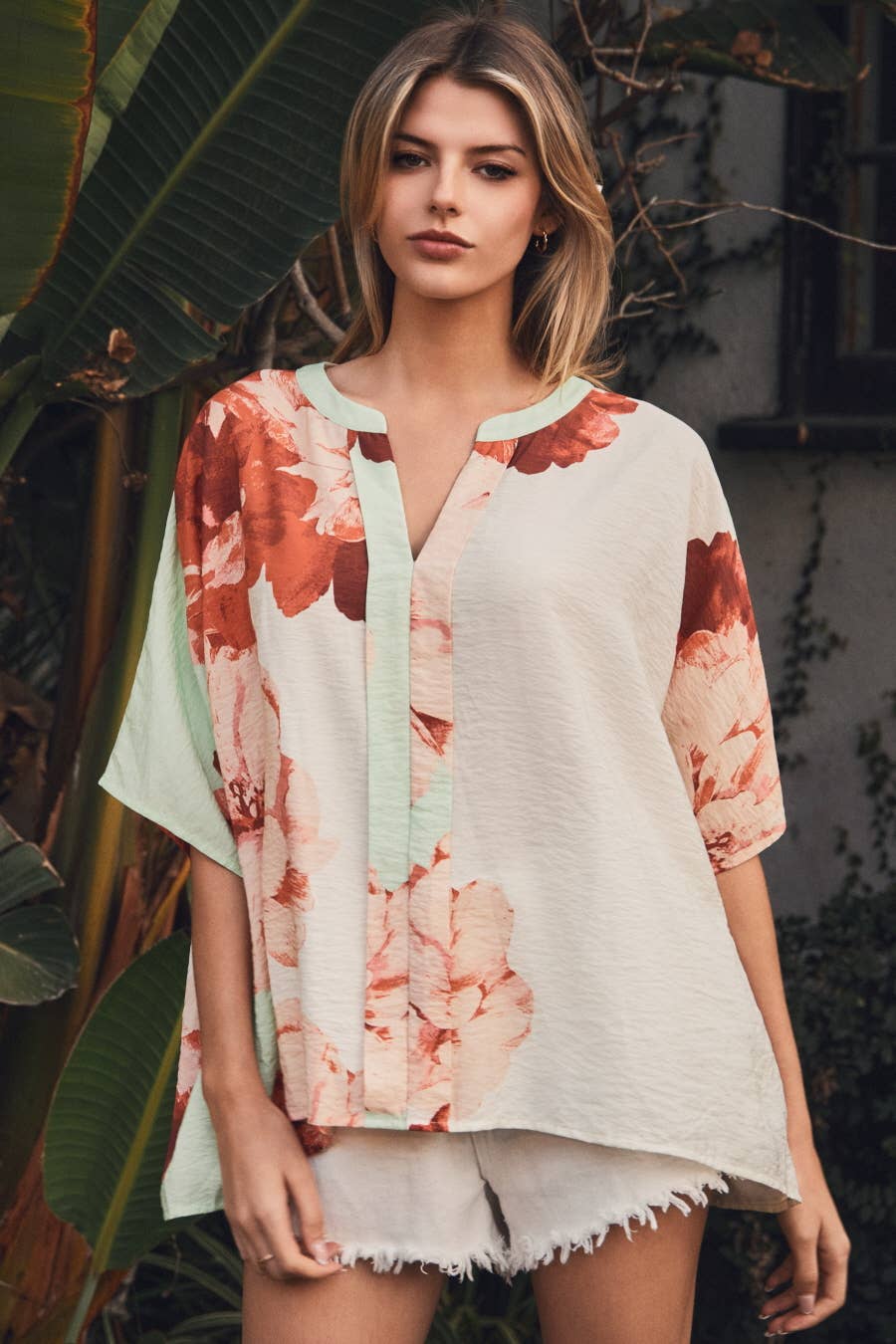 Big Floral Printed Blouse