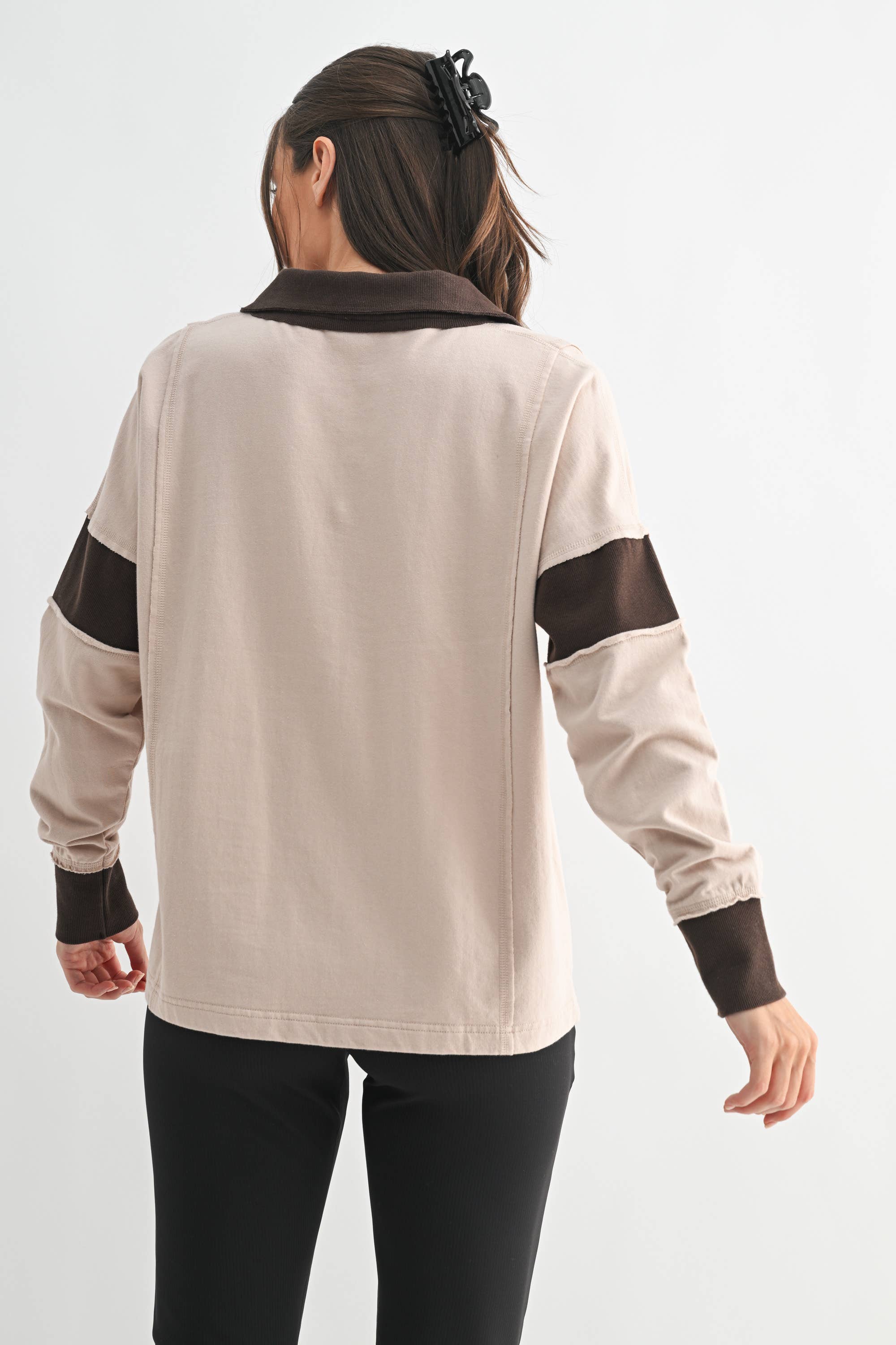 Contrast Collared Top