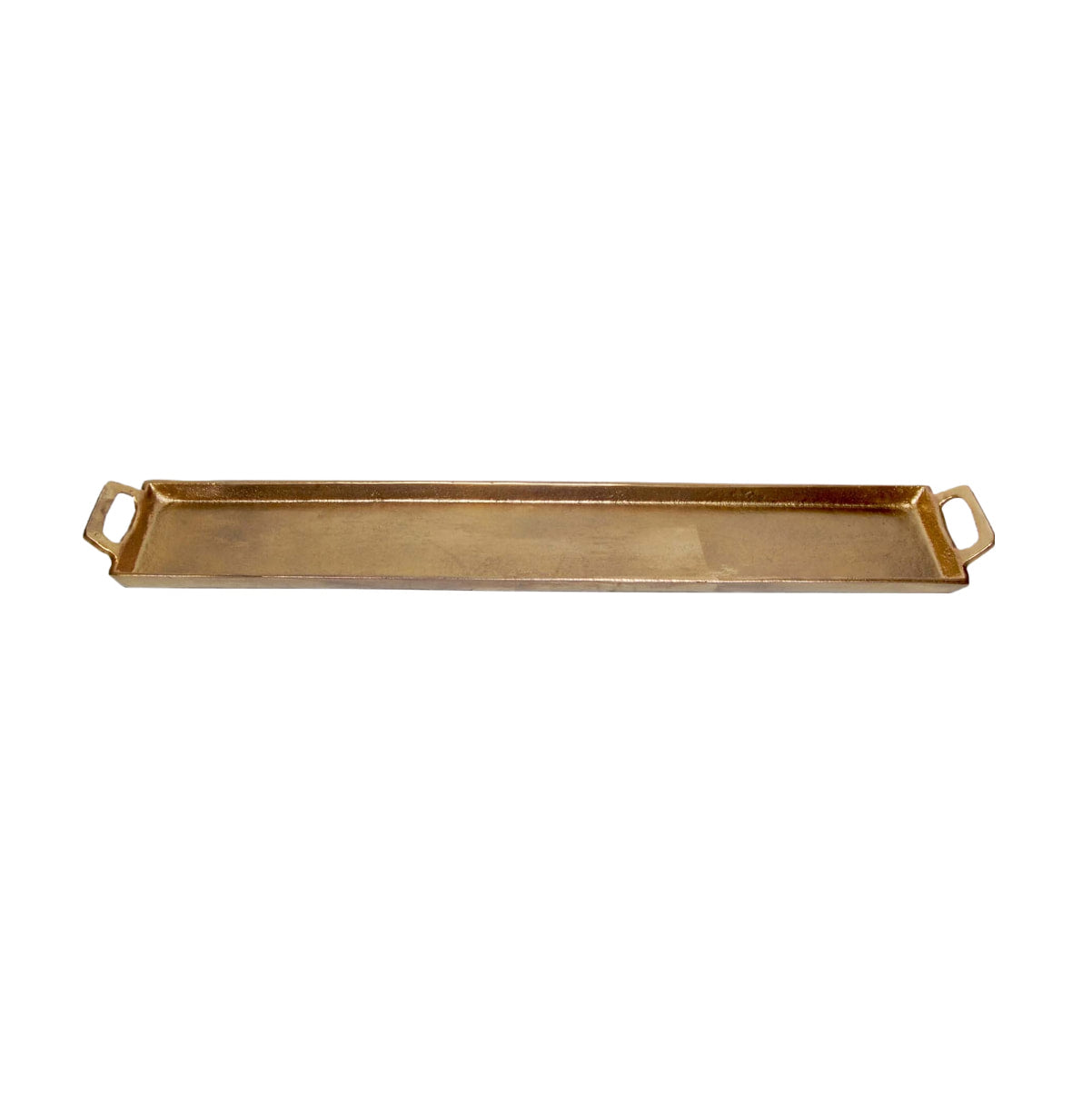 Aluminum Tray w/ Handles Antique Brass