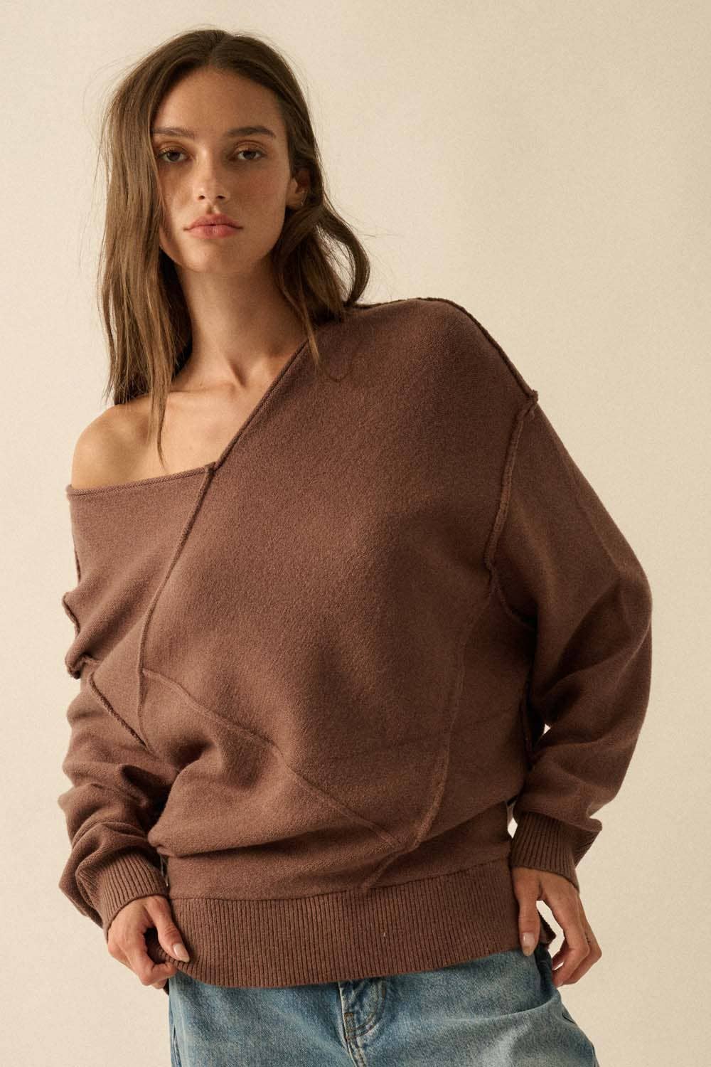 V-Neck Panelled Sweater