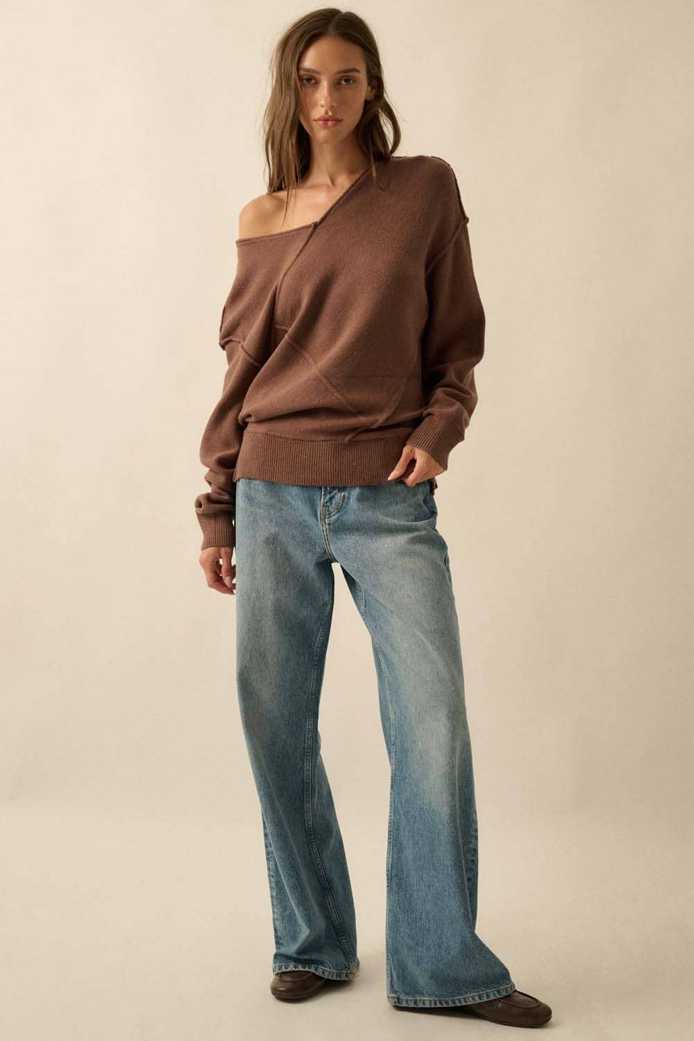 V-Neck Panelled Sweater