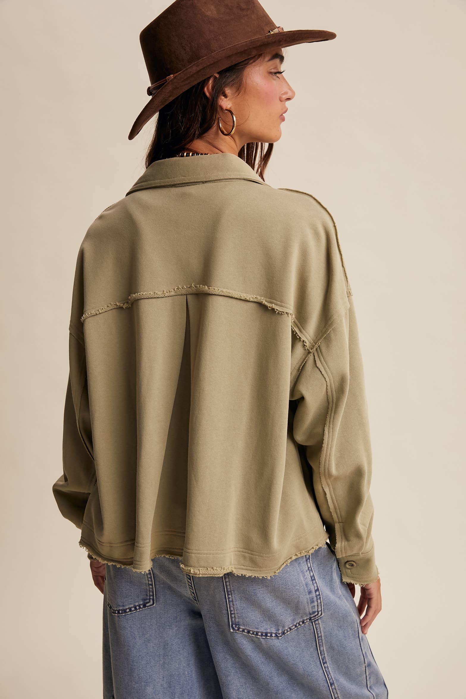 Washed Knit Utility Shacket