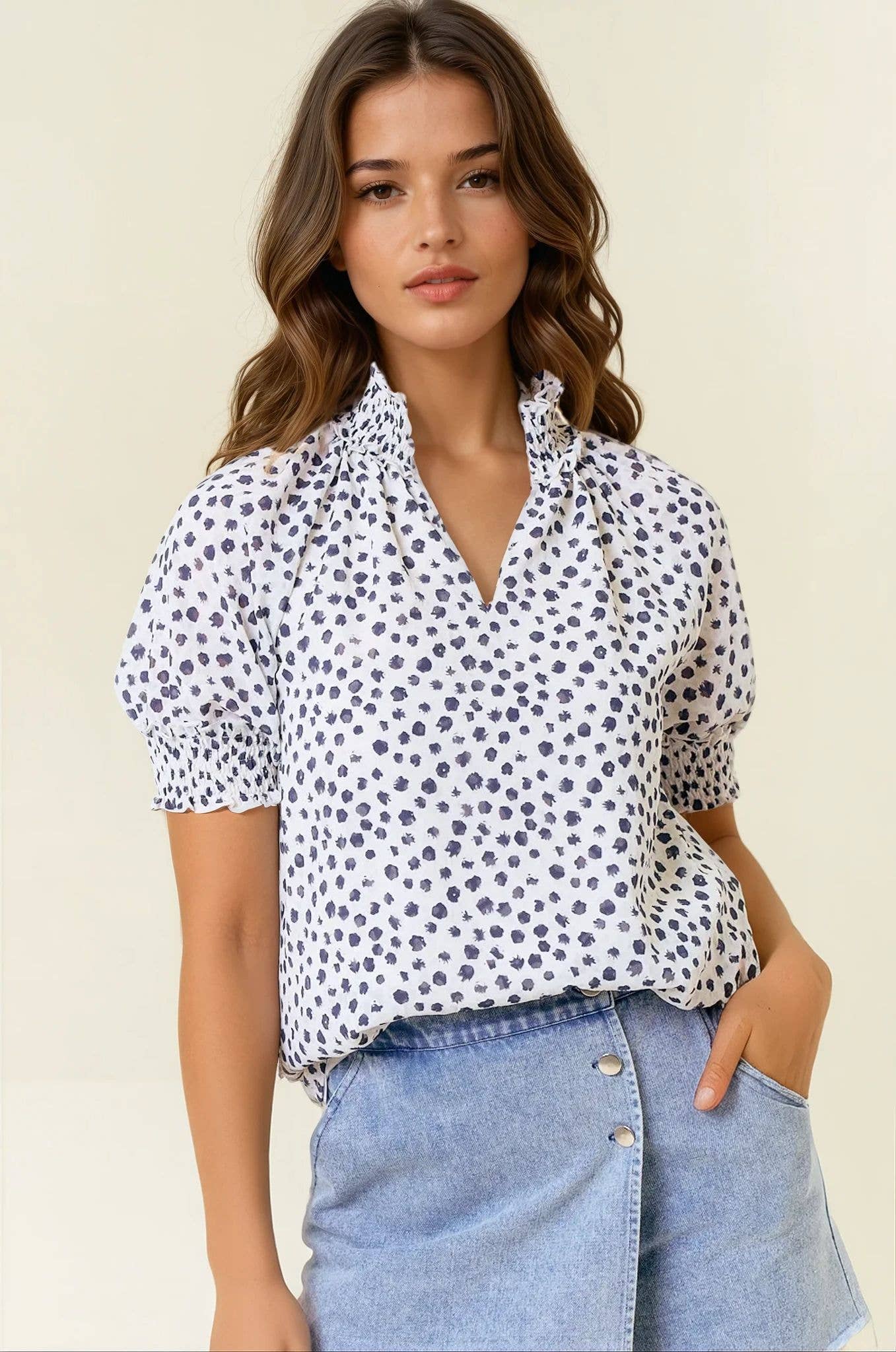 Dot Print Blouse