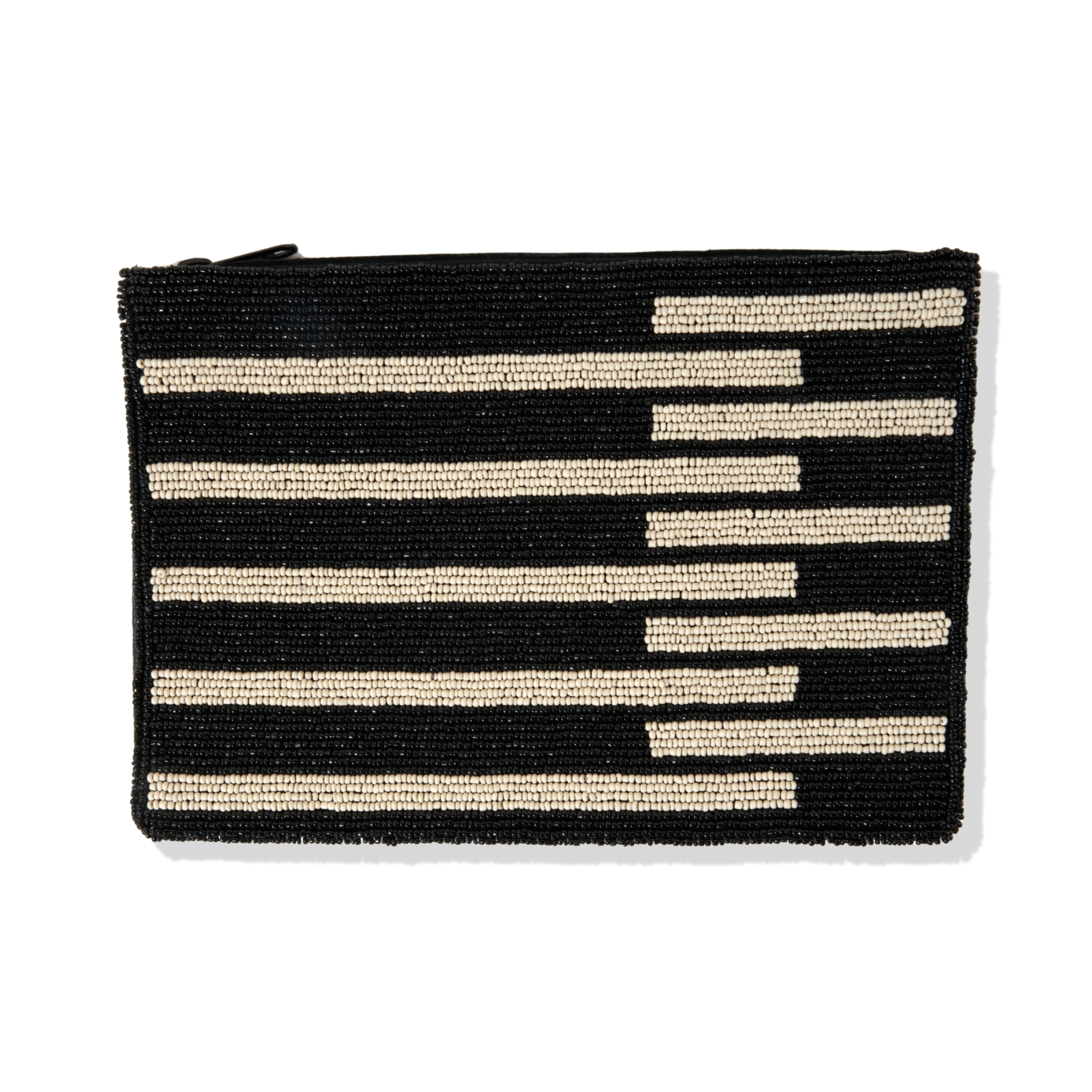 Black and White Stripe Clutch