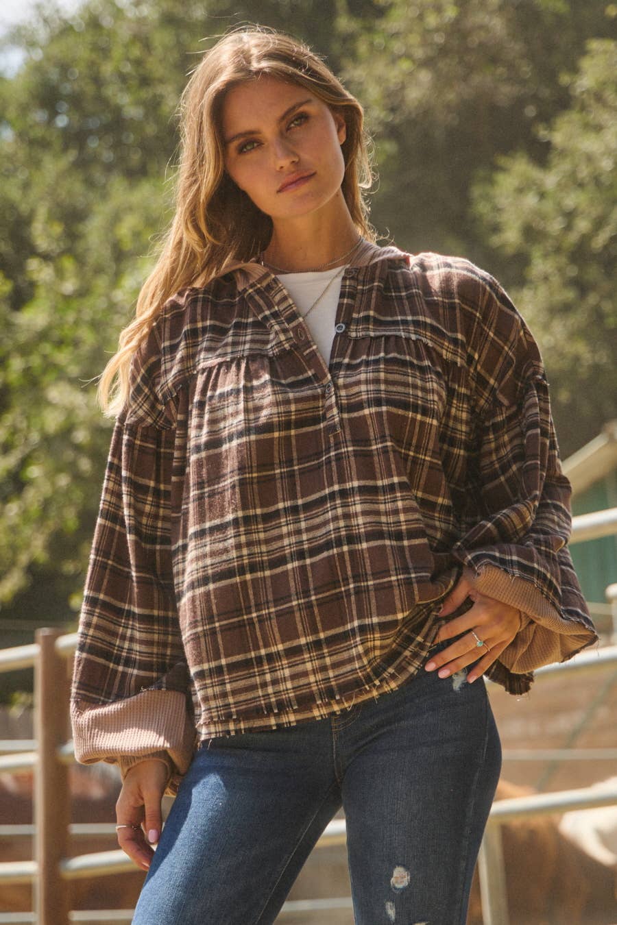 Plaid Pullover Jacket