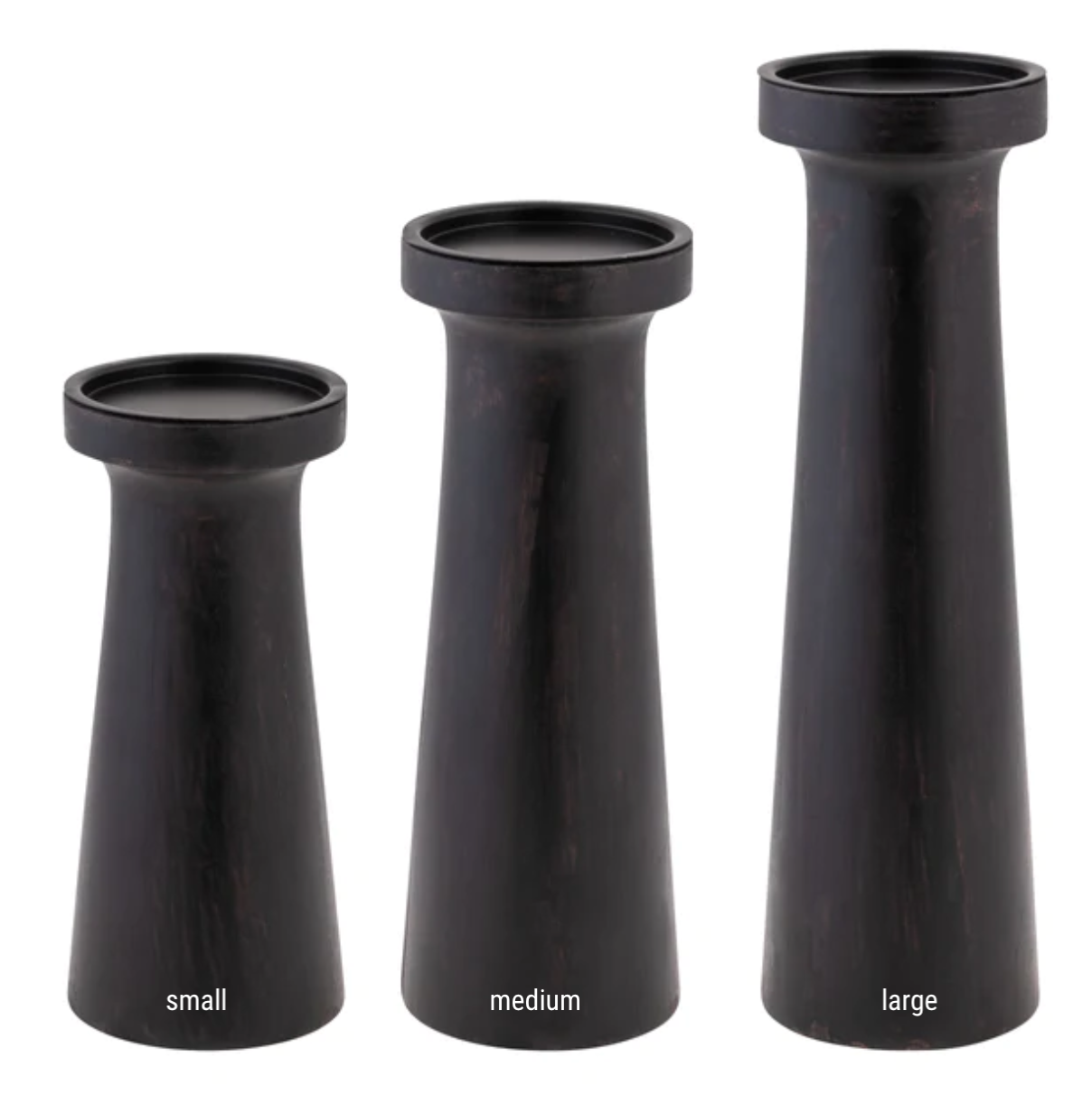 Matte Black Wood Pillar Holder
