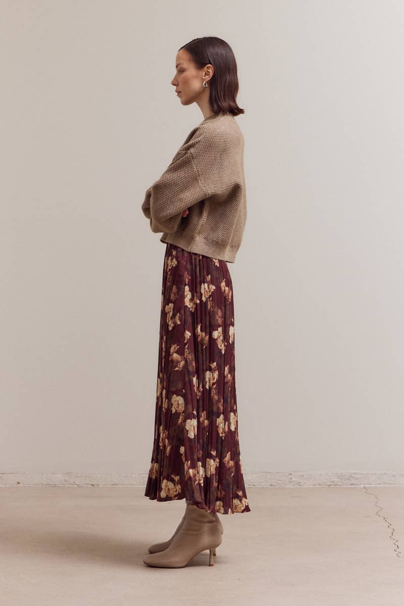 Cropped Knit Crewneck Top