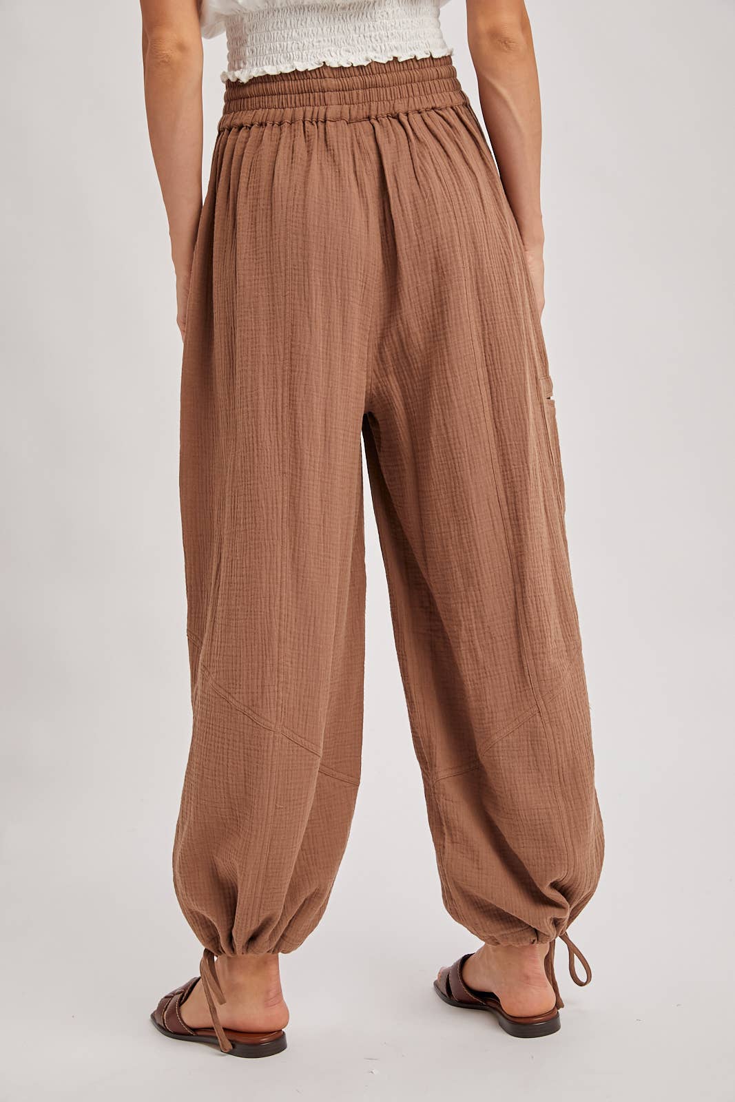 Gauzy Harem Drawstring Pants